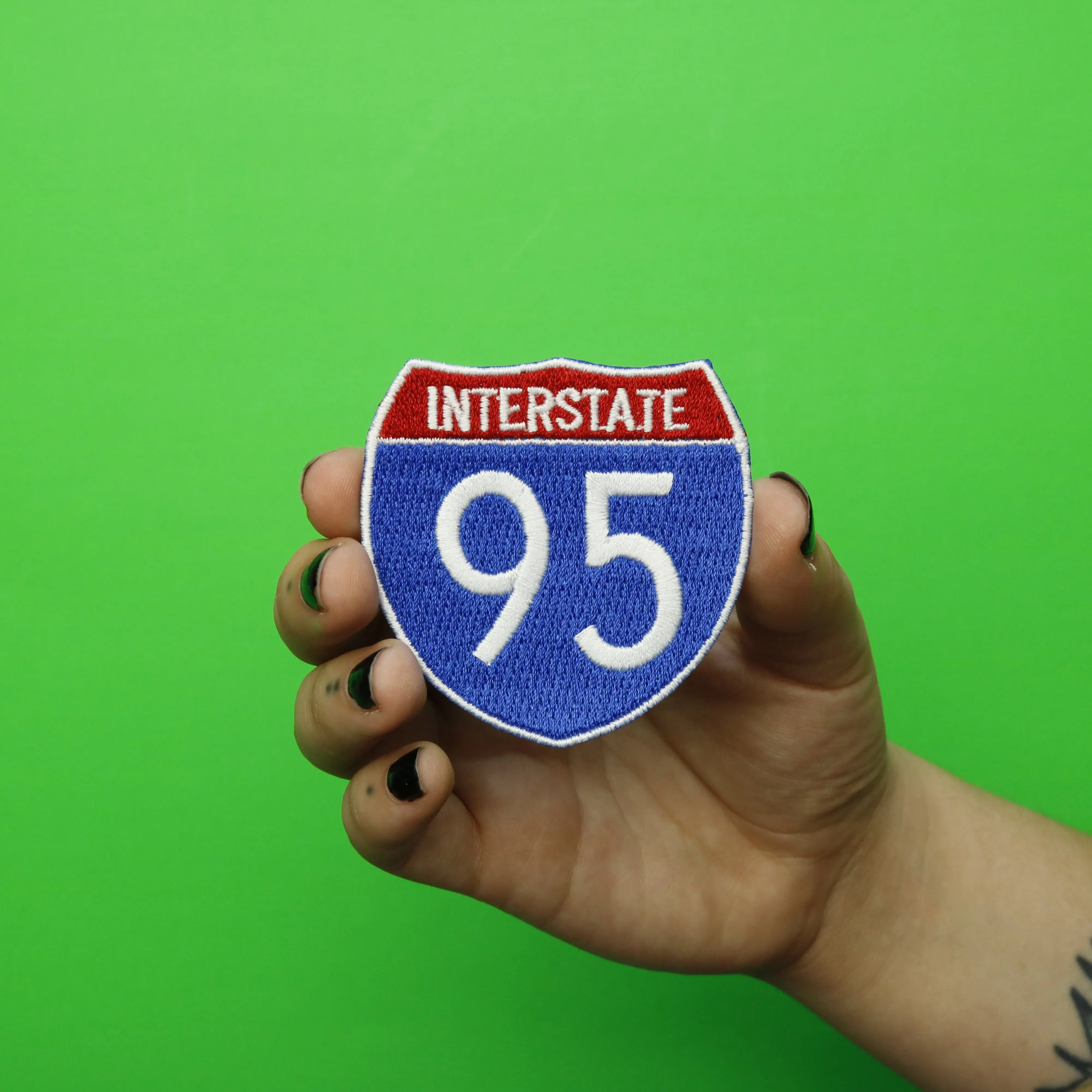 Interstate 95 I-95 Freeway Sign Embroidered Iron On Patch - Image 2