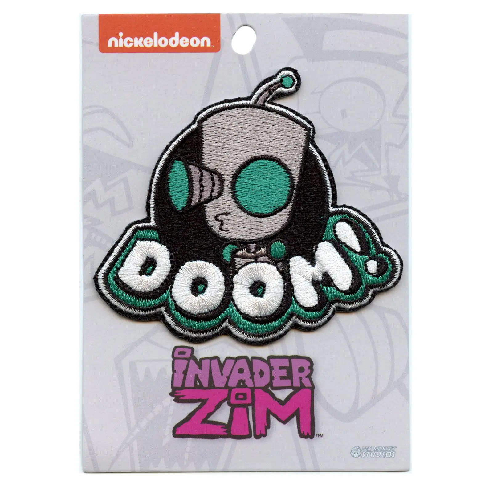 Invader Zim Gir's "Doom" Embroidered Iron On Patch - Image 2