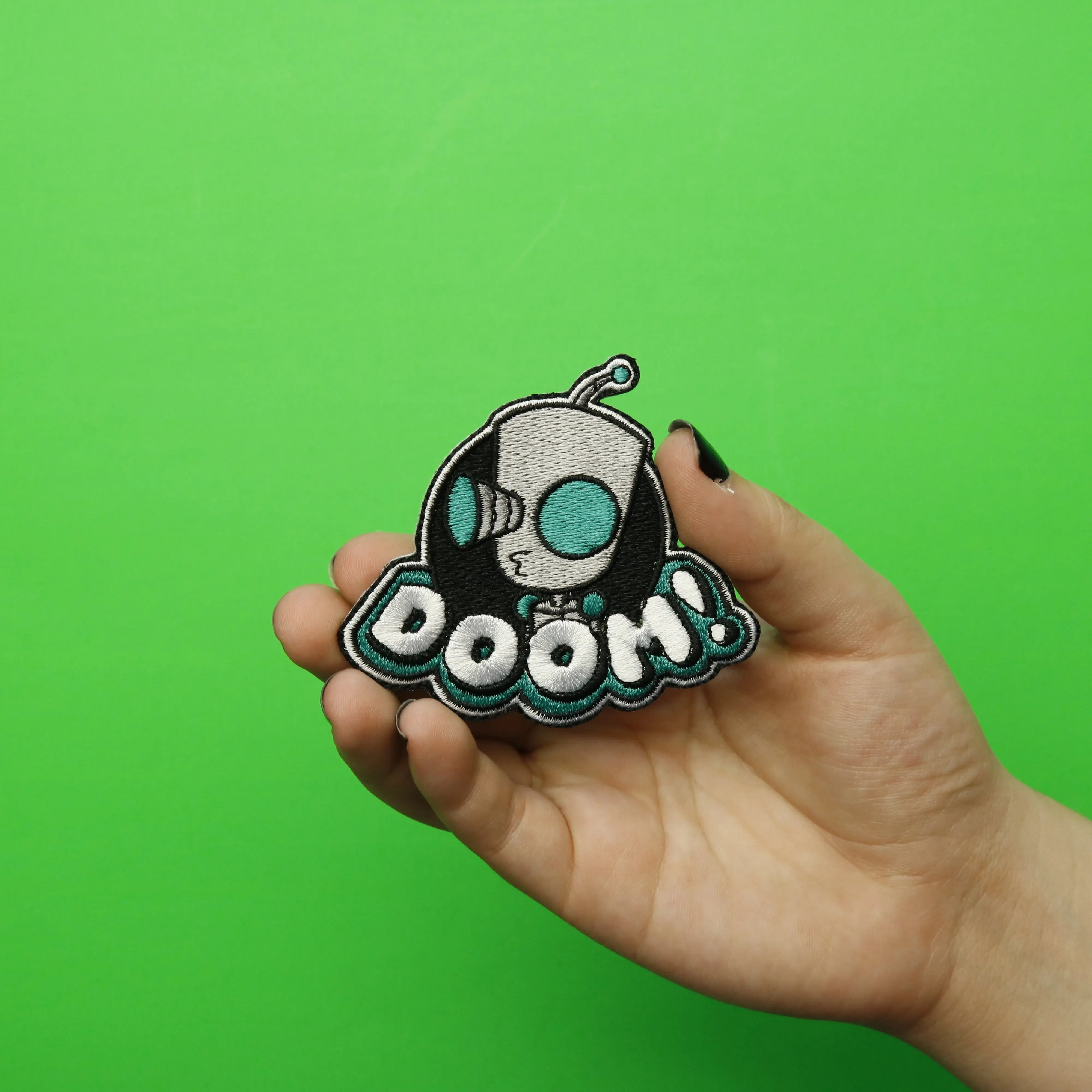 Invader Zim Gir's "Doom" Embroidered Iron On Patch - Image 3