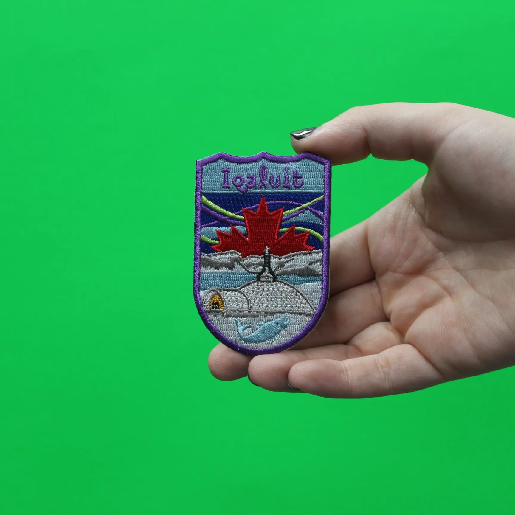 Iqaluit Canada Shield Embroidered Iron On Patch - Image 2