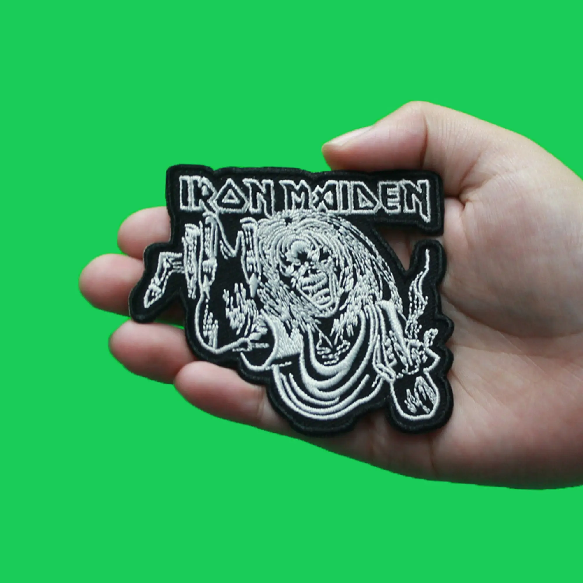 Iron Maiden Skeleton Eddie Patch Black And White Woven Iron On - Image 2