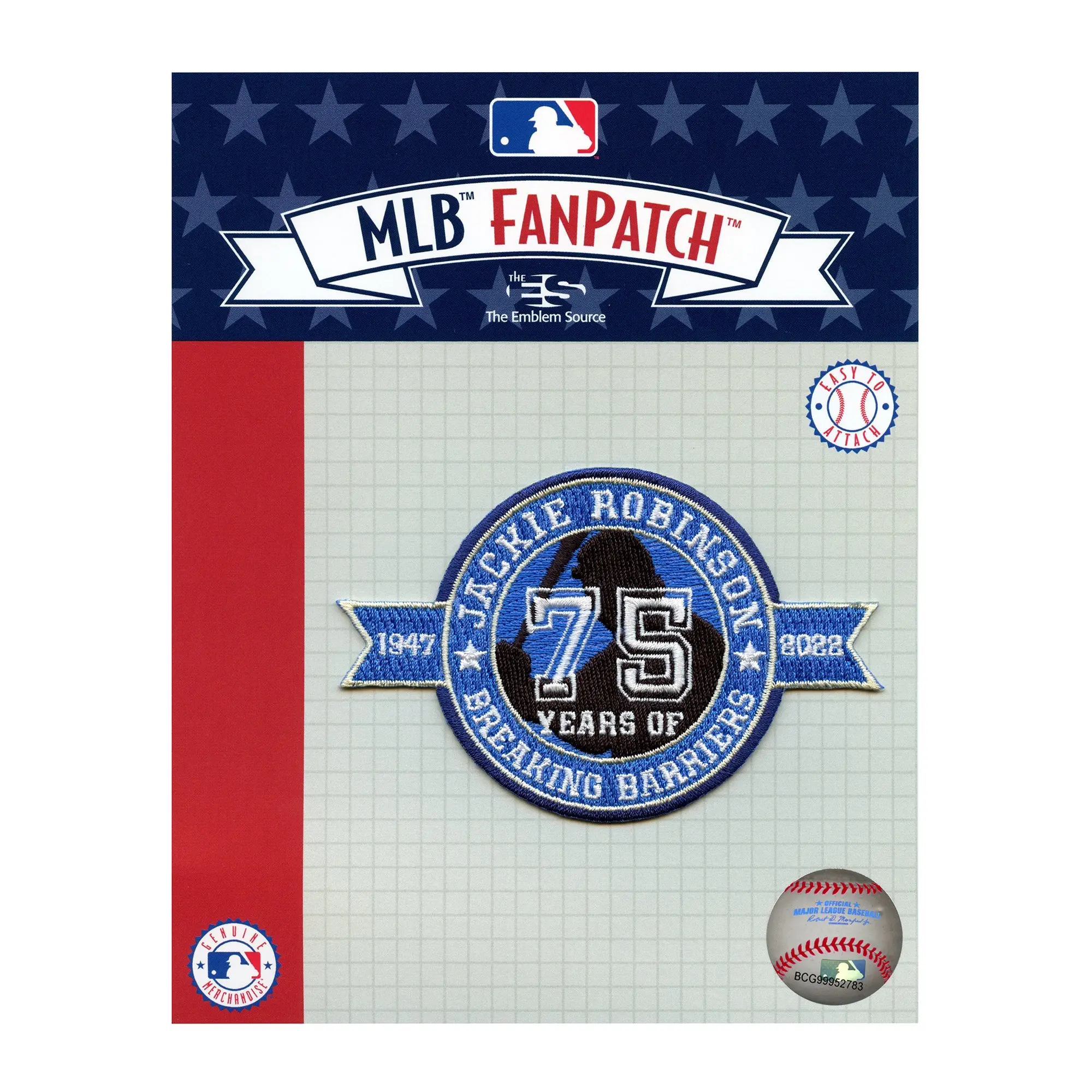 Jackie Robinson Day 75th Anniversary 2022 MLB Jersey Sleeve Patch Embroidered Iron On
