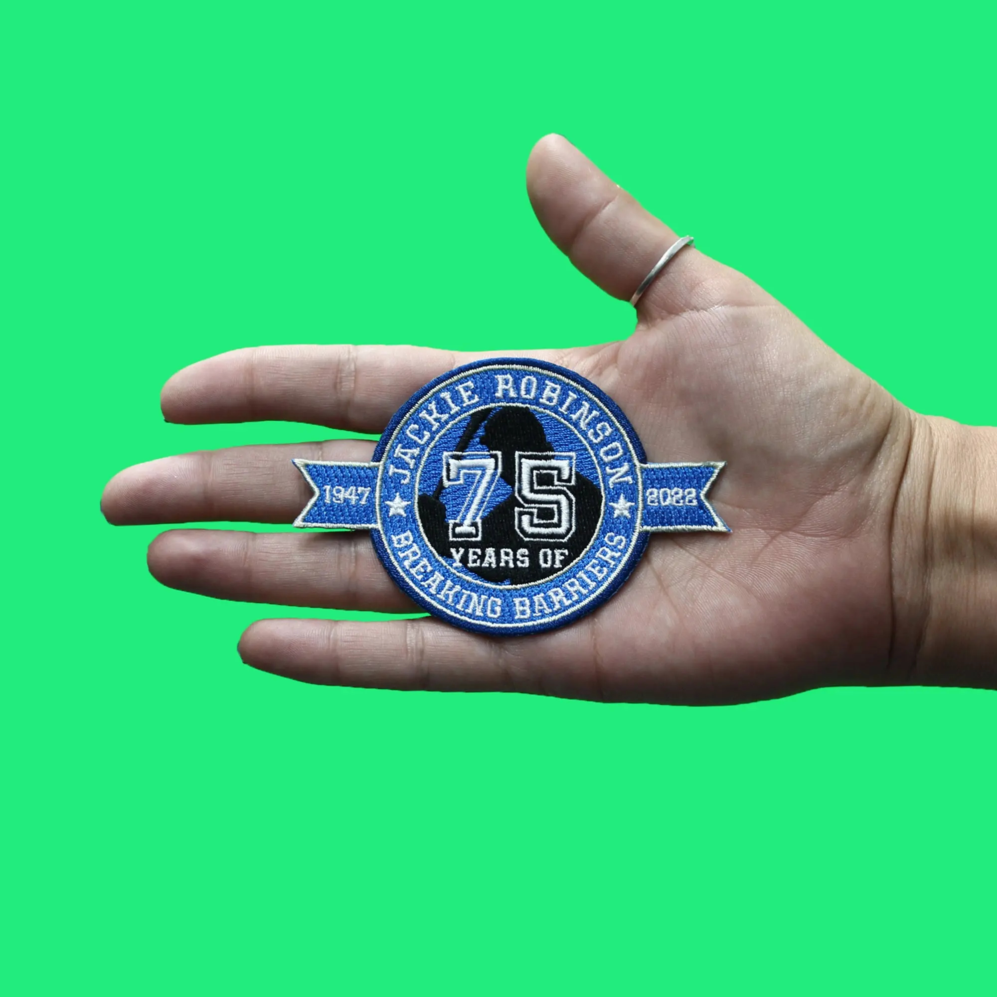 Jackie Robinson Day 75th Anniversary 2022 MLB Jersey Sleeve Patch Embroidered Iron On - Image 3