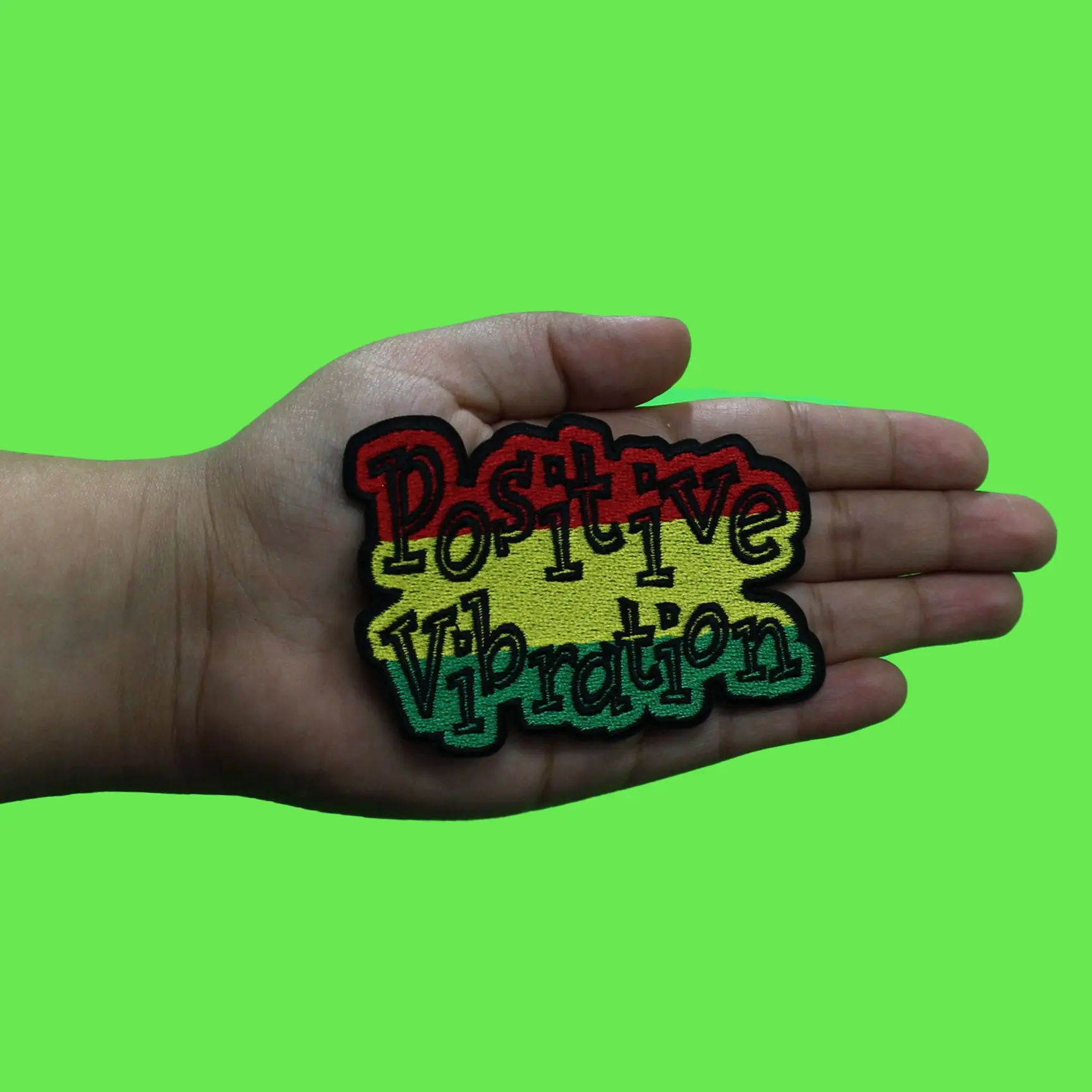 Jamaica Positive Vibrations Patch Reggae Rata Music Embroidered Iron On - Image 2