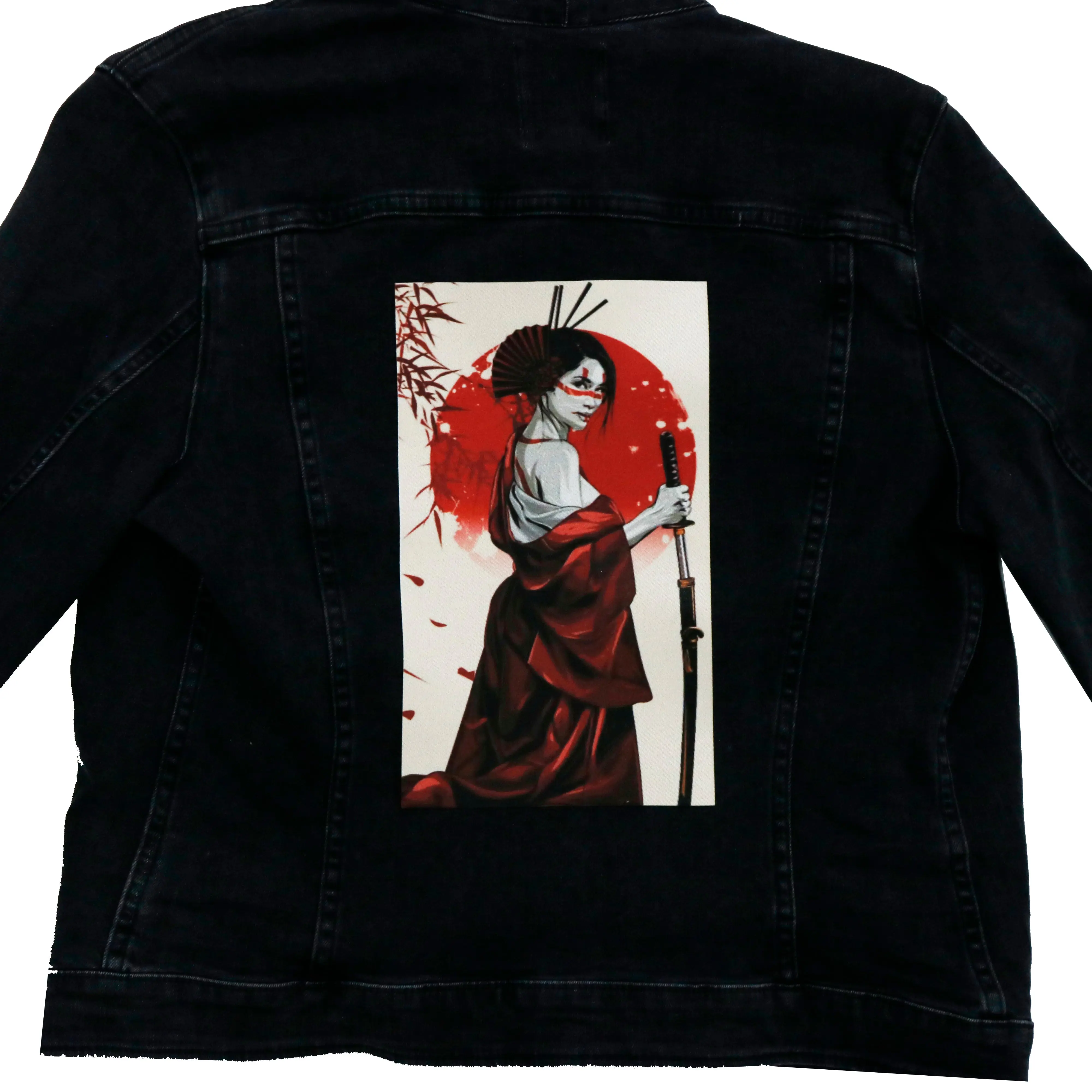 Japanese Bushi Female Samurai FotoPatch Back Patch XL Sublimated Iron-on - Image 2