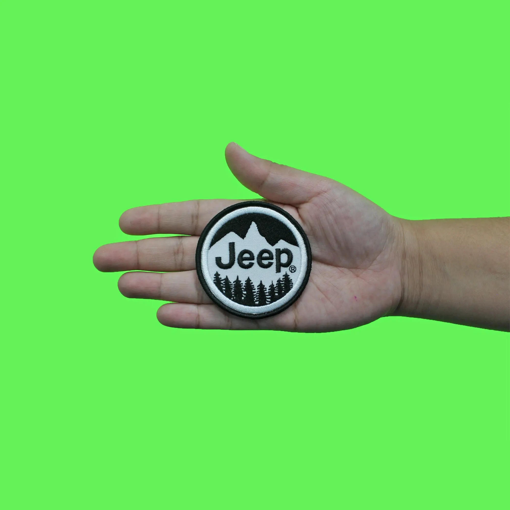 Jeep Car Logo Patch Open Road Mountain Forrest Embroidered Iron On - Image 3