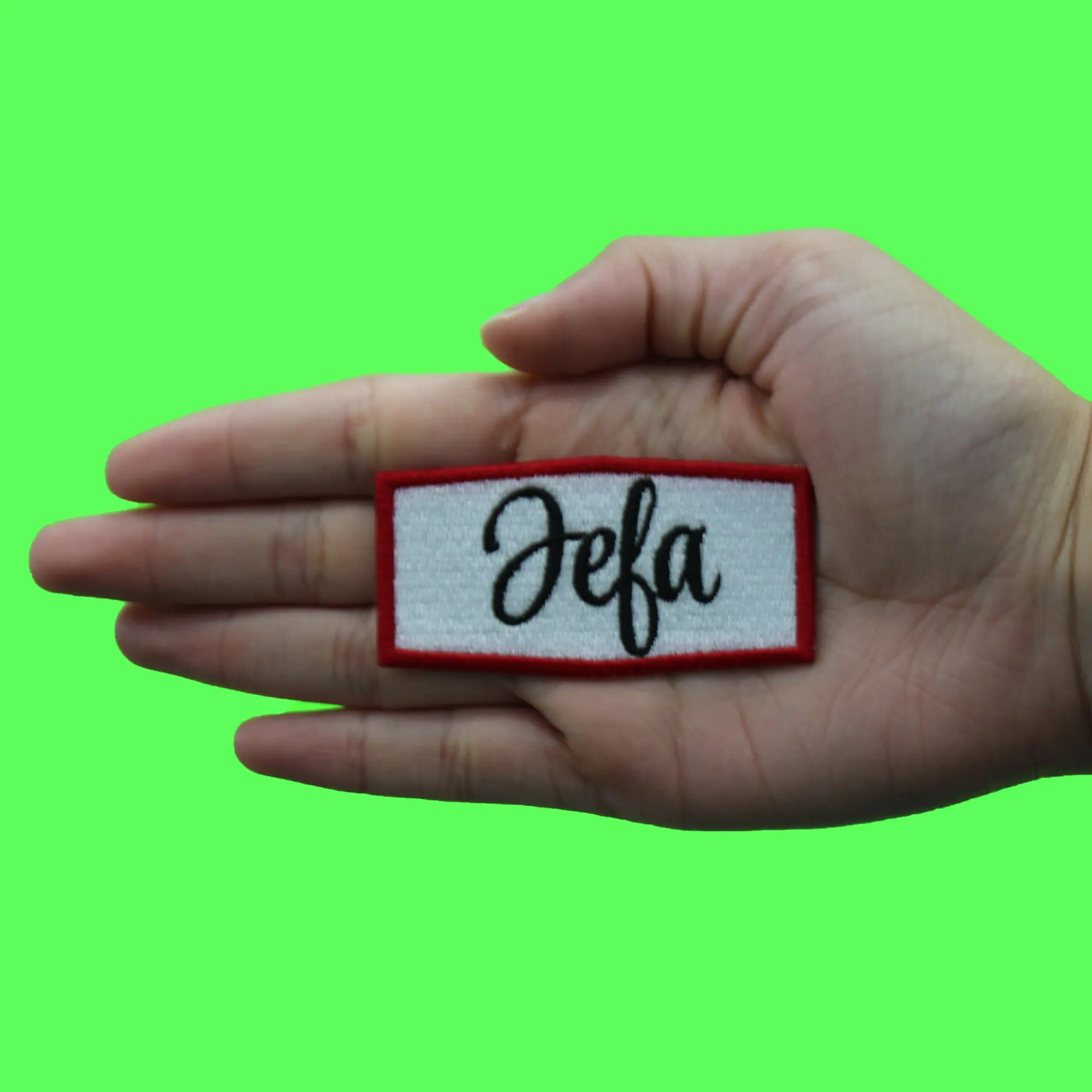 Jefa Red Tag Patch Mexican Mom Boss Embroidered Iron On - Image 2