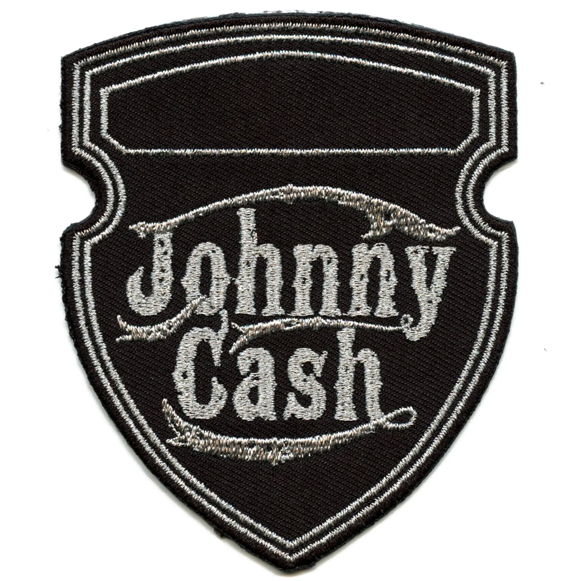 Johnny Cash Musician Patch Metallic Shield Logo Embroidered Iron On
