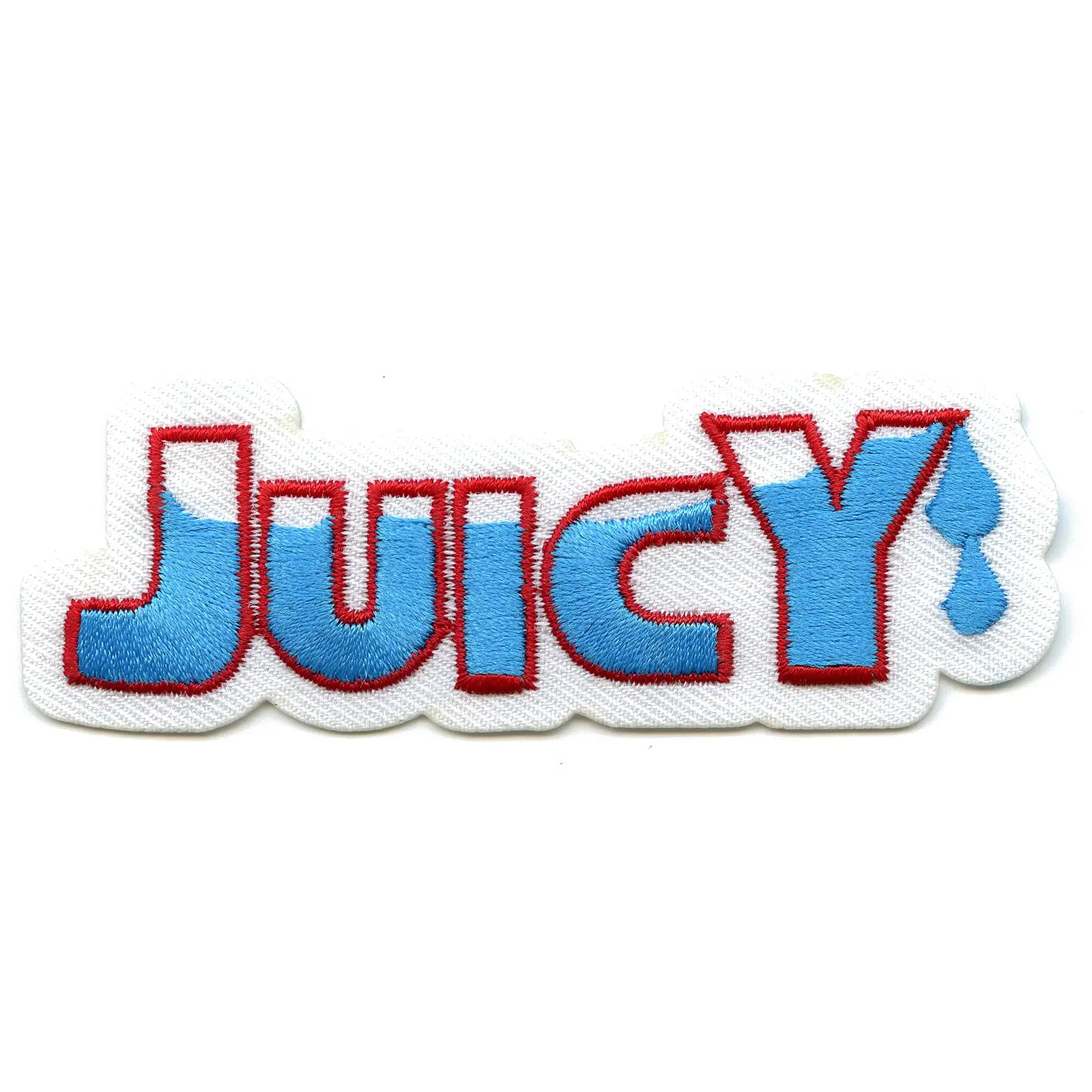 'Juicy' Wet Iron On Embroidered Patch