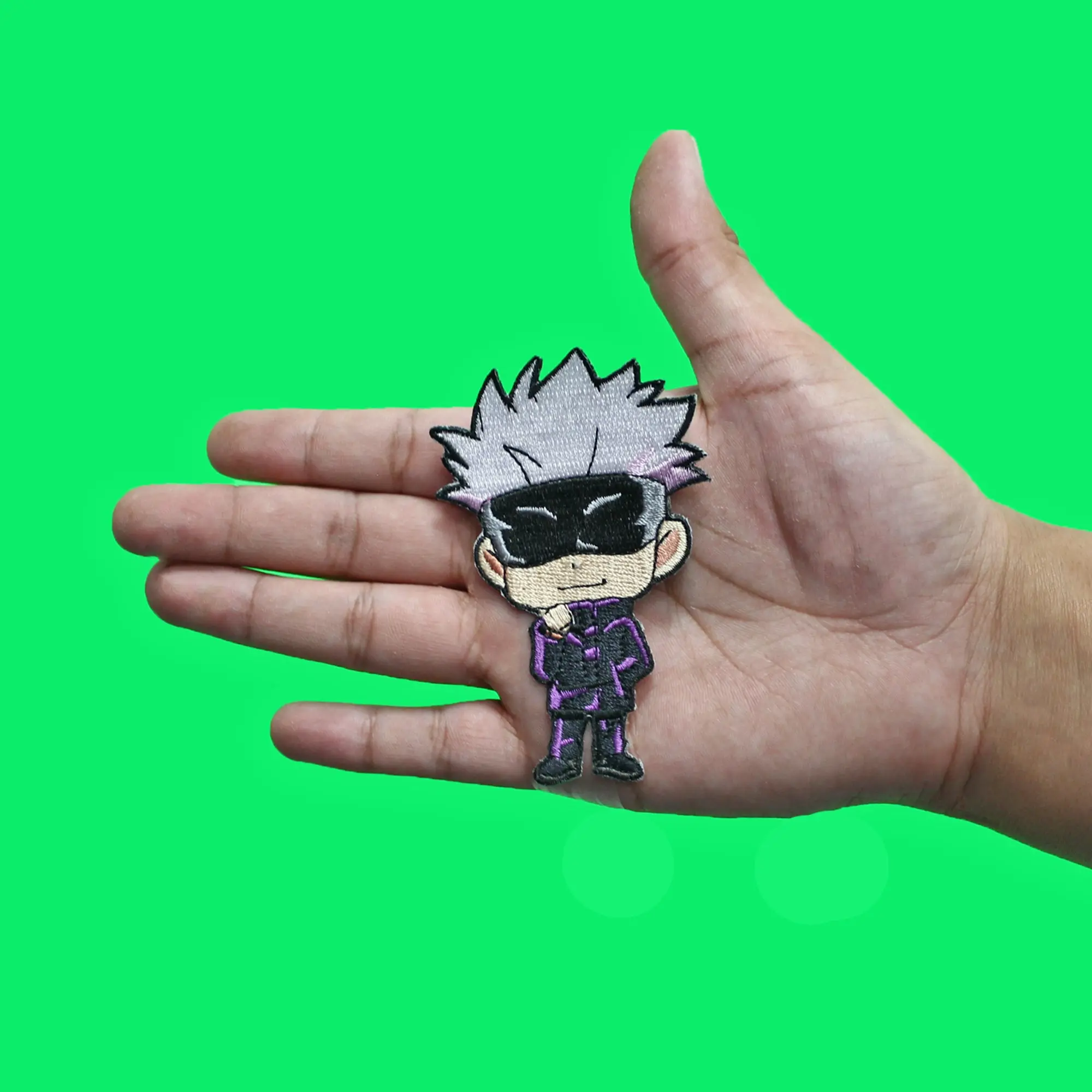 Jujutsu Kaisen Satoru Chibi Patch High School Blindfold Embroidered Iron On - Image 2