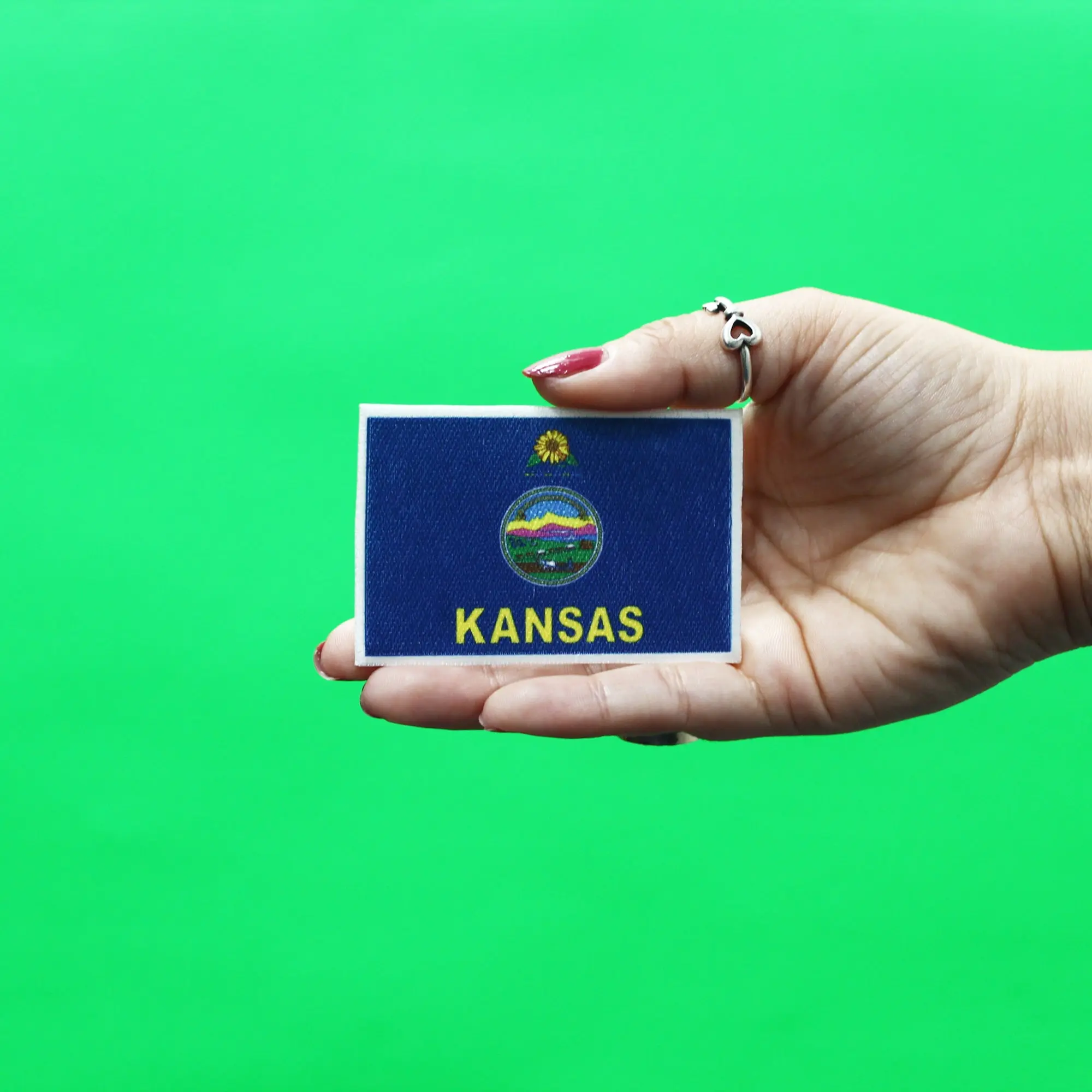 Kansas State Flag Sublimated Patch Embroidered Iron On - Image 2