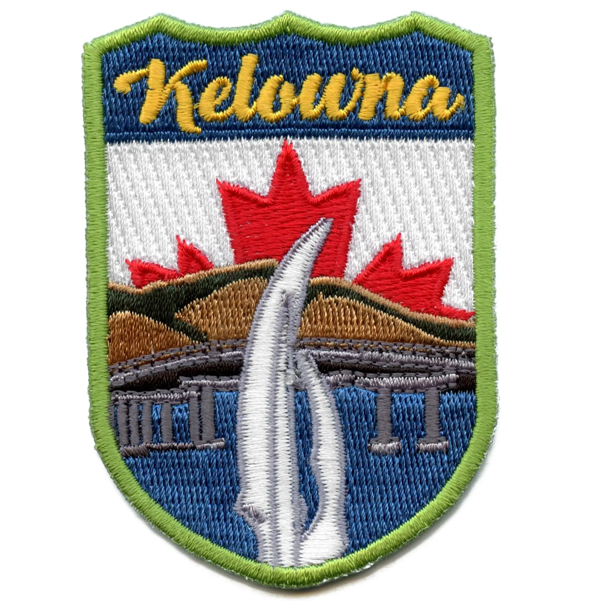 Kelowna Canada Shield Embroidered Iron On Patch