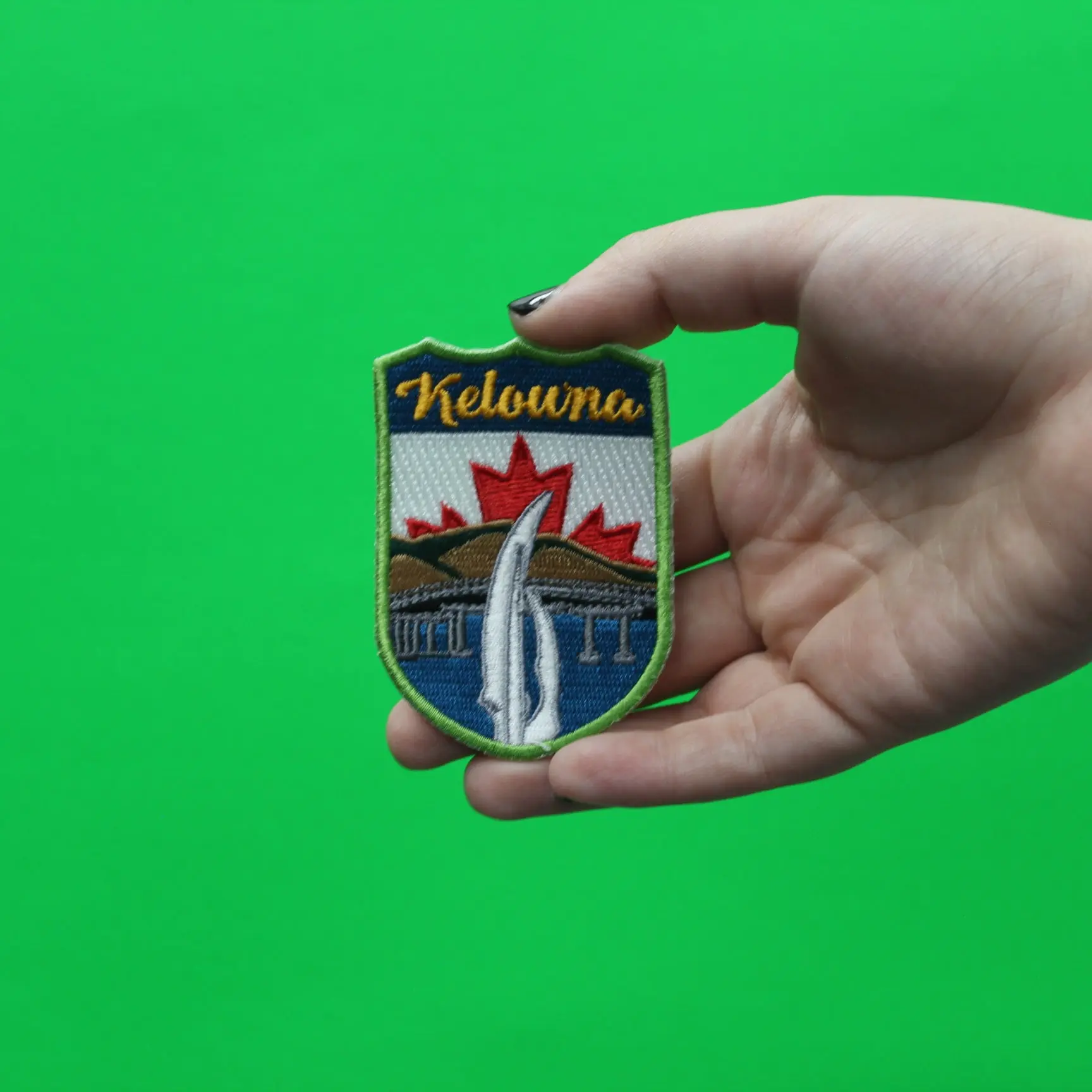 Kelowna Canada Shield Embroidered Iron On Patch - Image 2