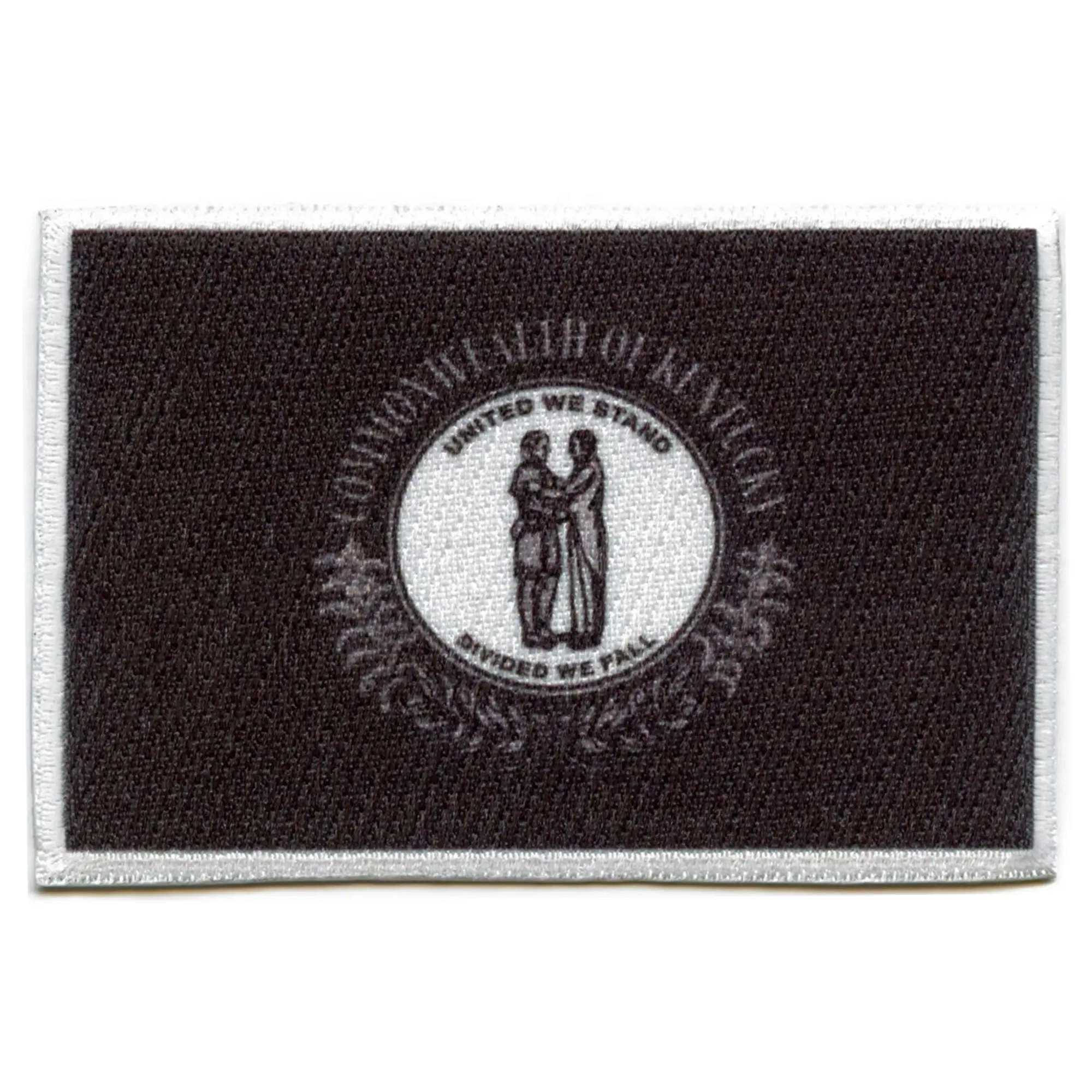 Kentucky Patch State Flag Grayscale Embroidered Iron On