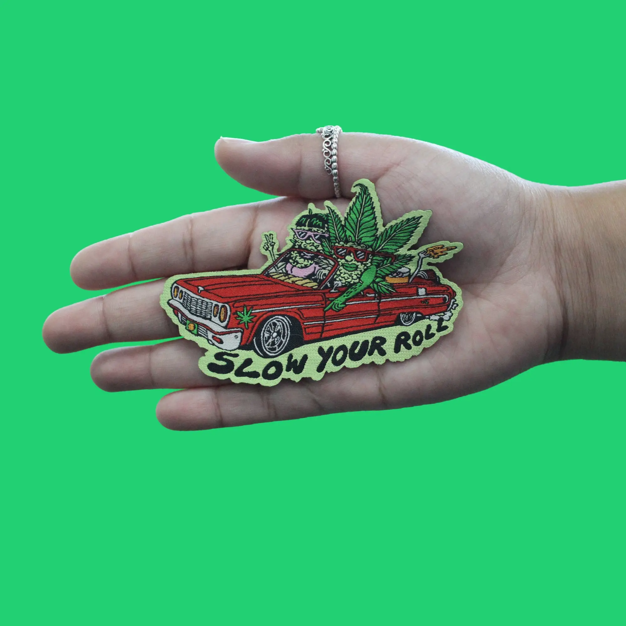 Killer Acid Slow Your Roll Patch Happy Stoner Embroidered Iron On - Image 2
