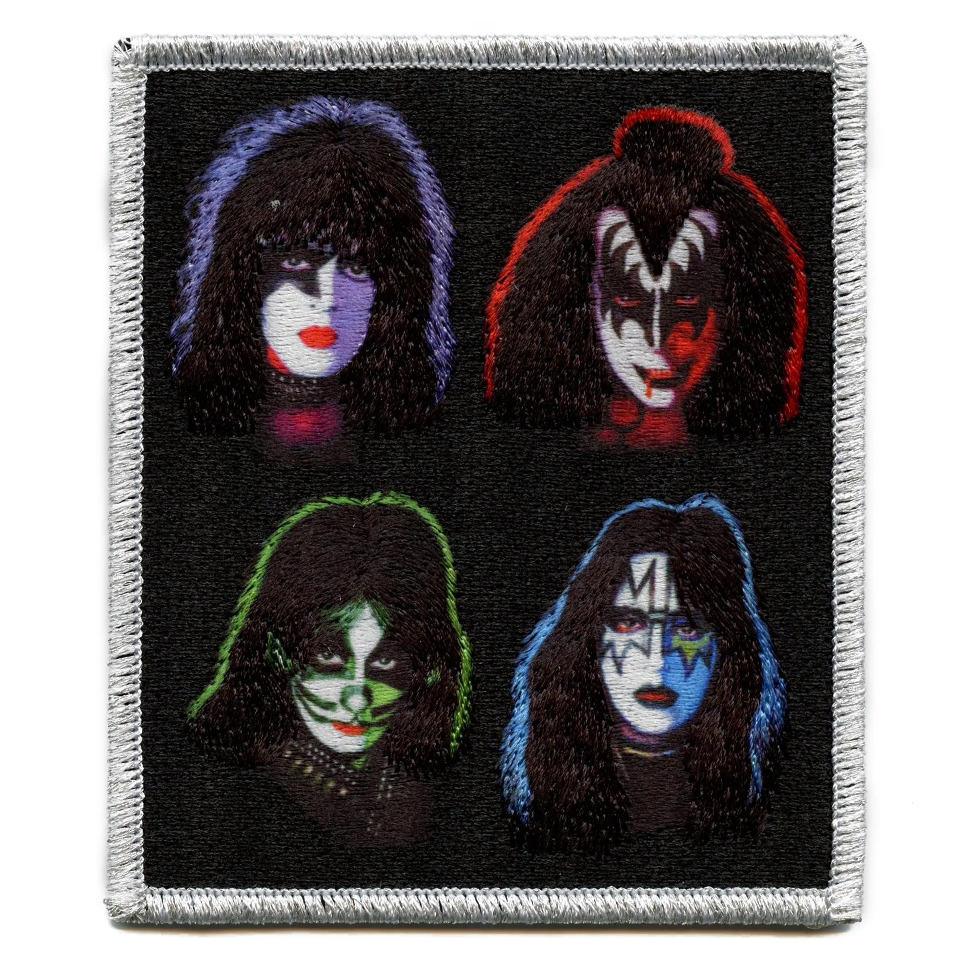 KISS Band Member Faces Patch Colorful Iconic Embroidered Iron On