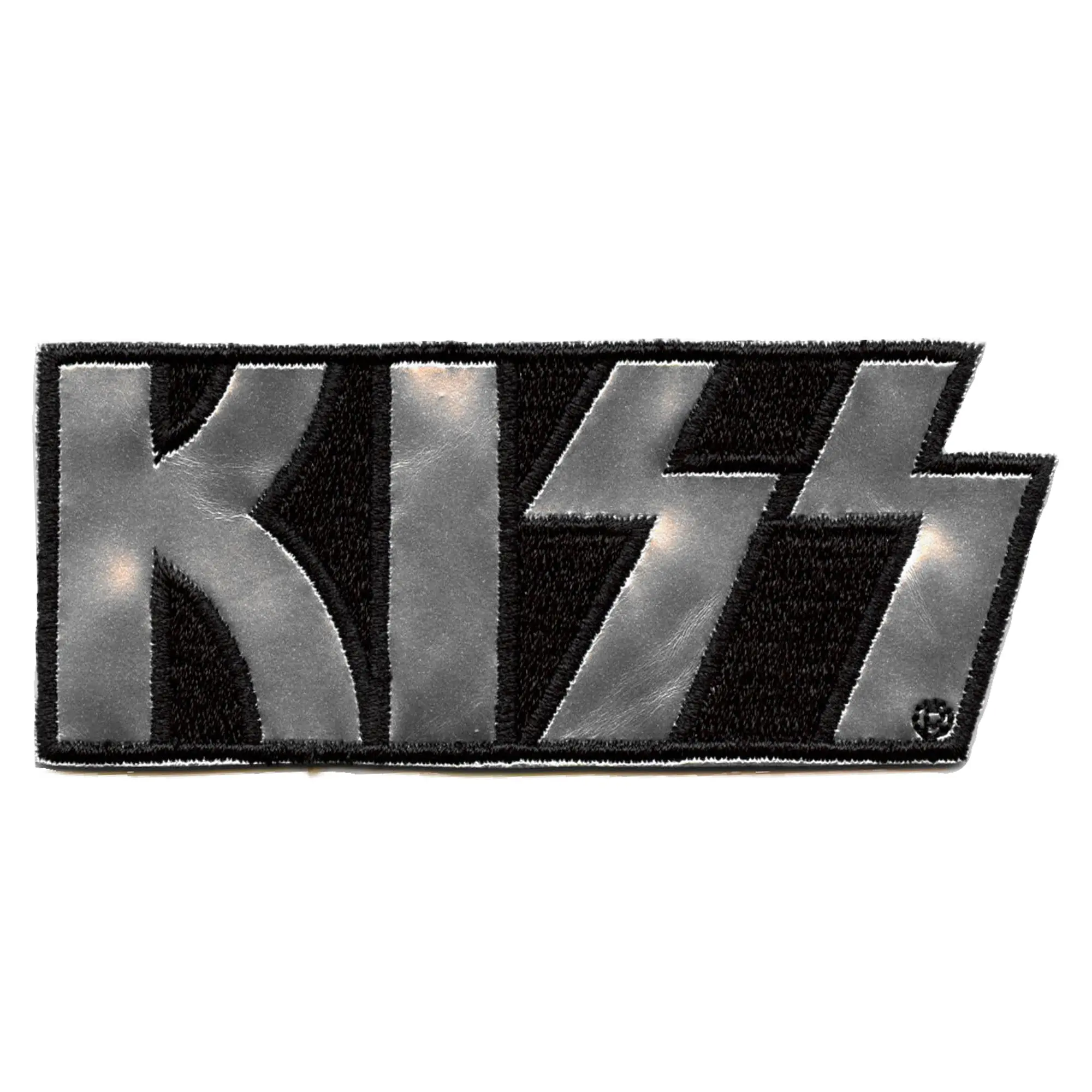 Kiss Chrome Script Logo Patch American Rock Band Applique Iron On