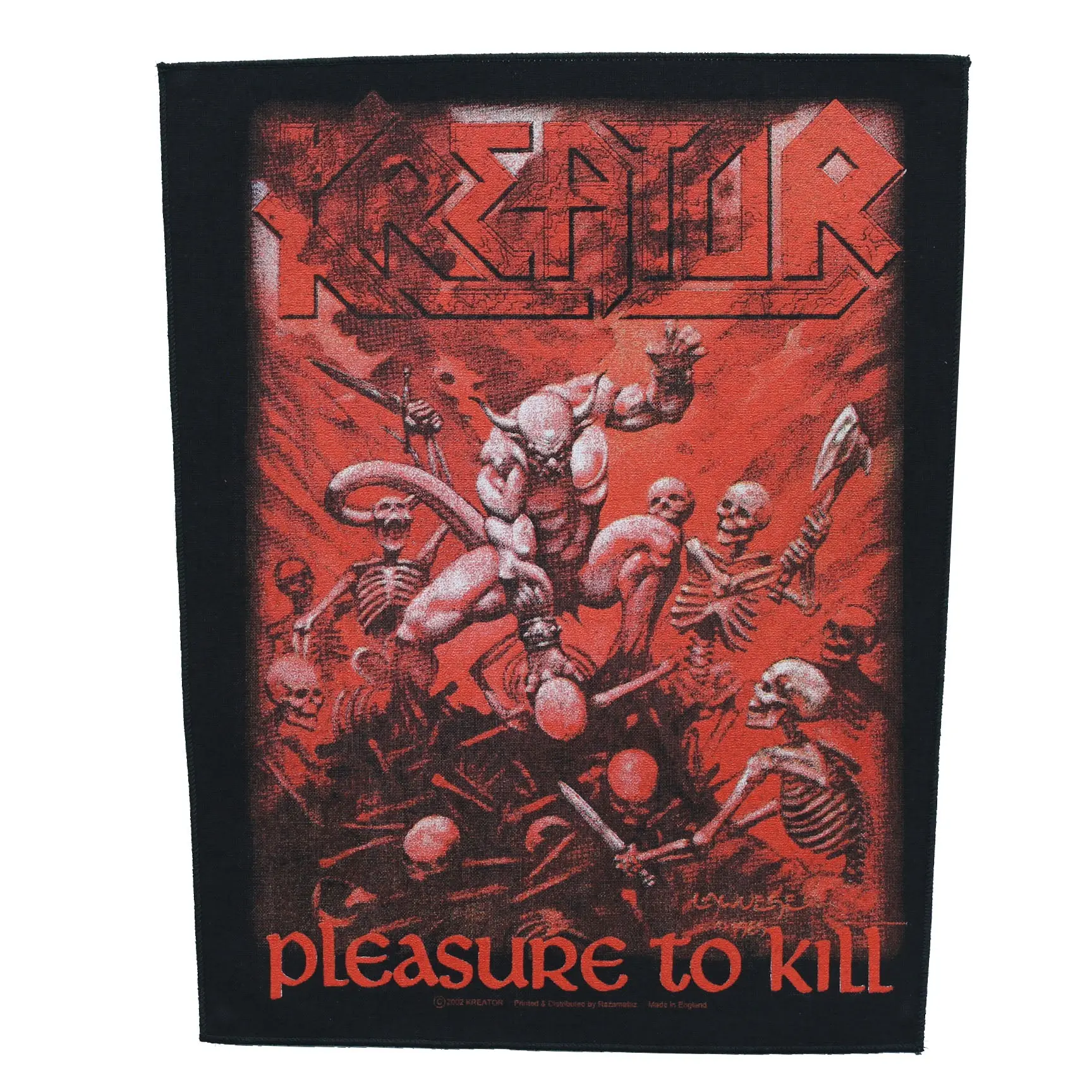 Kreator Pleasure To Kill Back Patch Rock Art XL DTG Printed Sew On
