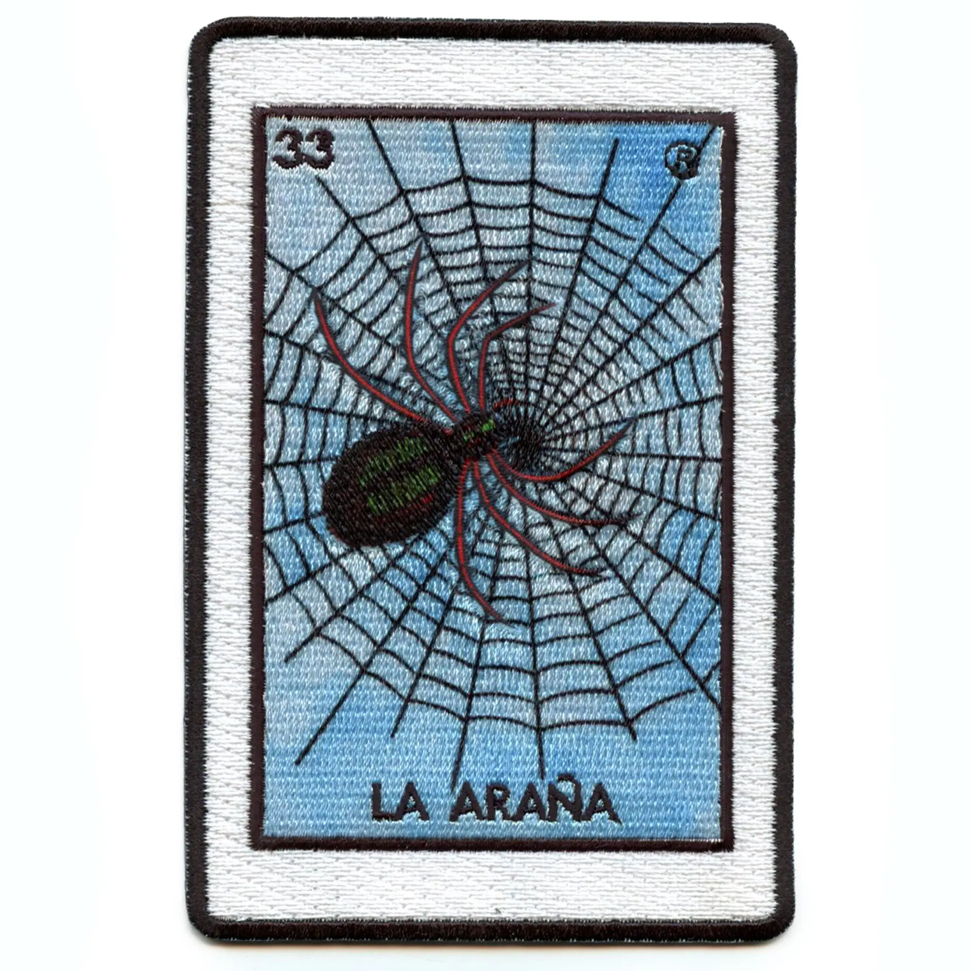 La Arana 33 Patch Spider Mexican Loteria Card Sublimated Embroidery Iron On - Image 2