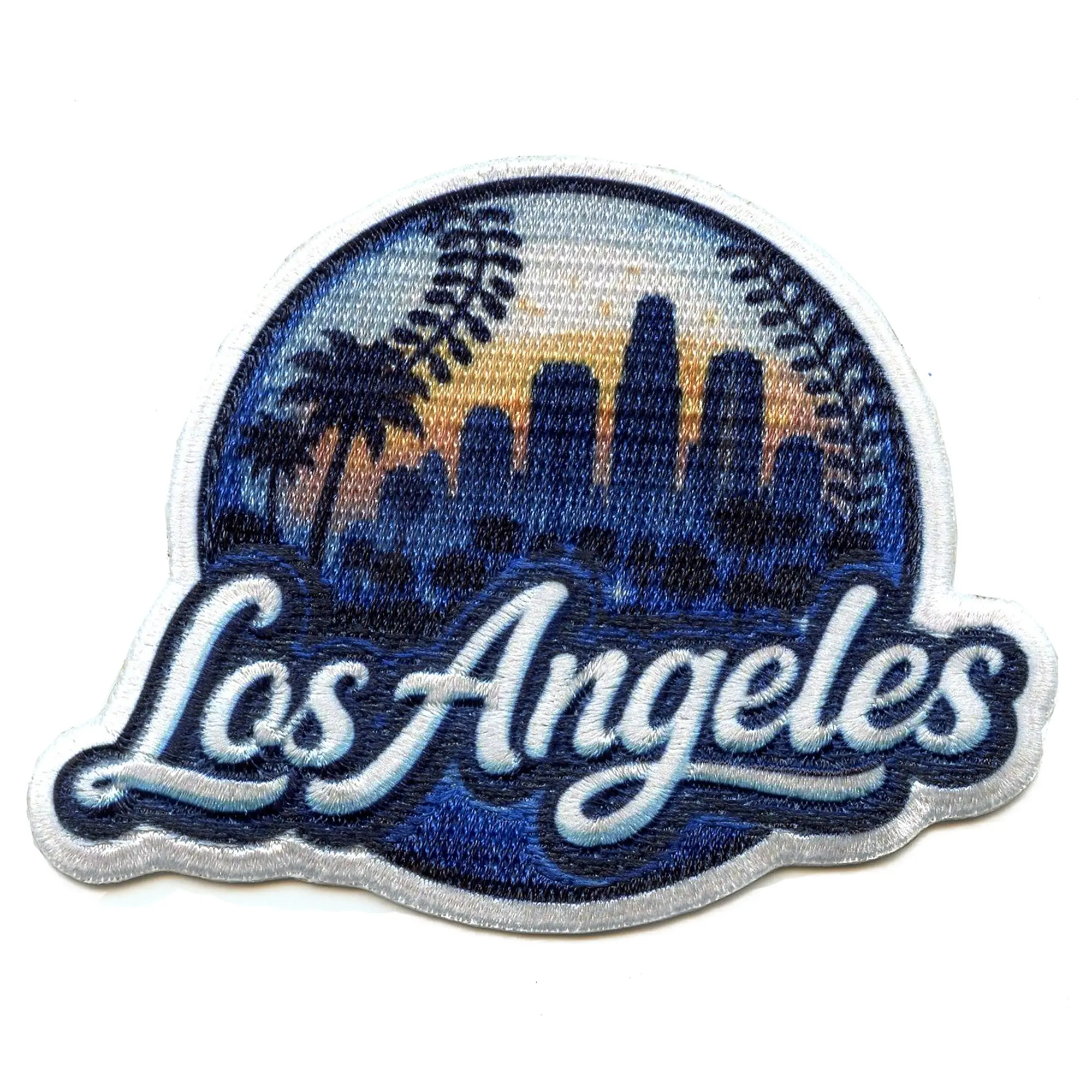 LA Baseball Skyline Patch Los Angeles Baseball Fan Embroidered Iron On