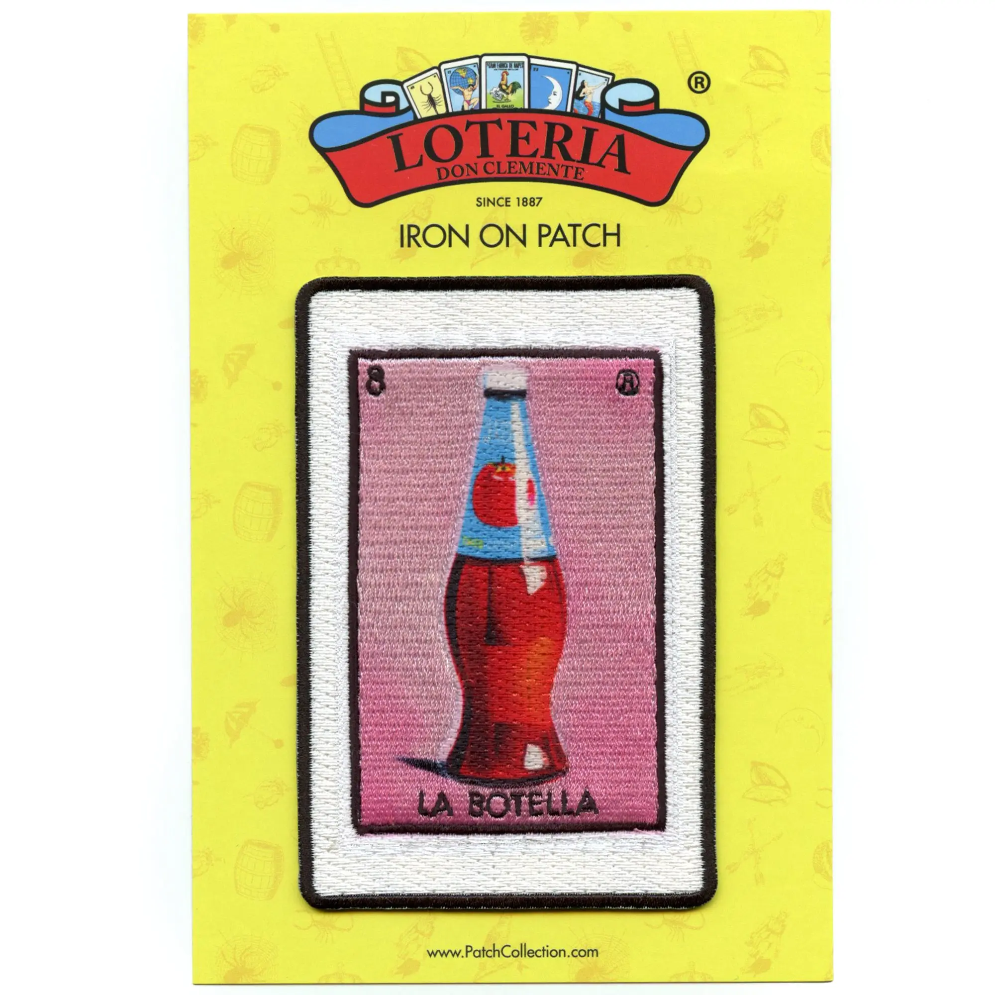 La Botella 8 Patch Bottle Mexican Loteria Card Sublimated Embroidery Iron On
