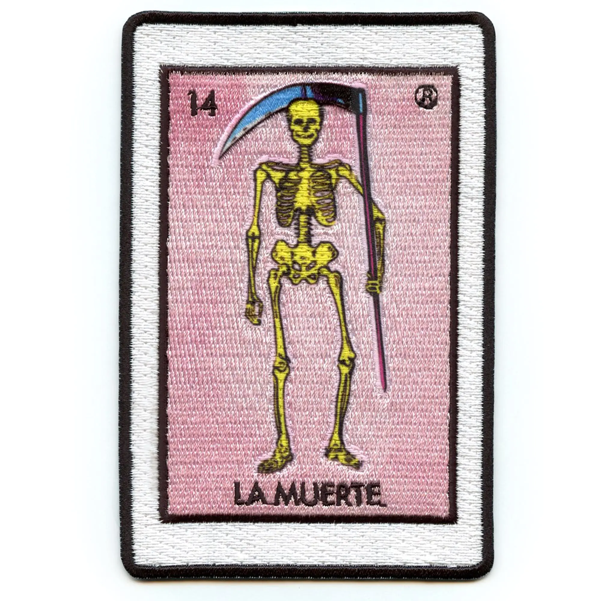 La Muerte 14 Patch Death Mexican Loteria Card Sublimated Embroidery Iron On - Image 2