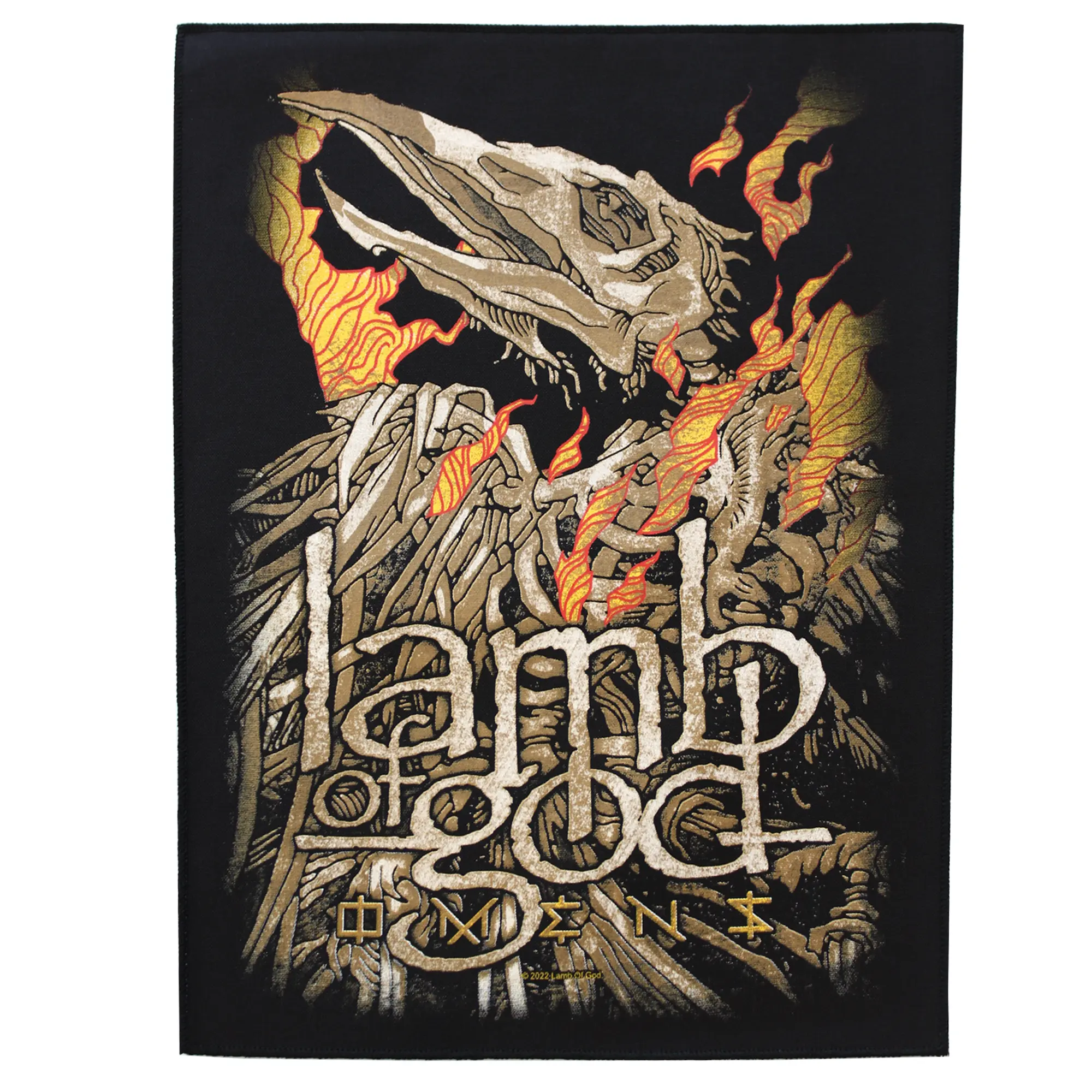 Lamb Of God Omens Back Patch Punk Rock XL DTG Printed Sew On