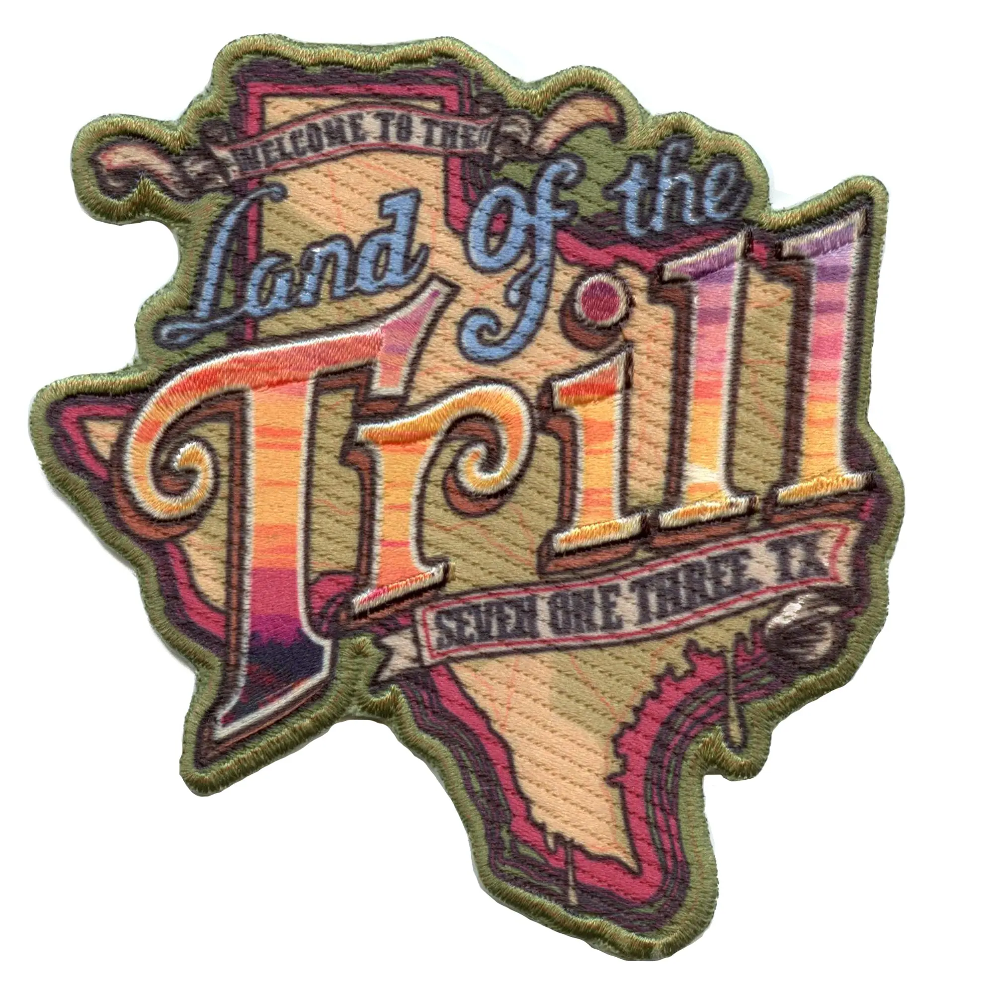 Land Of The Trills Patch Houston Seven One Three Sublimated Embroidered Iron On - Image 2