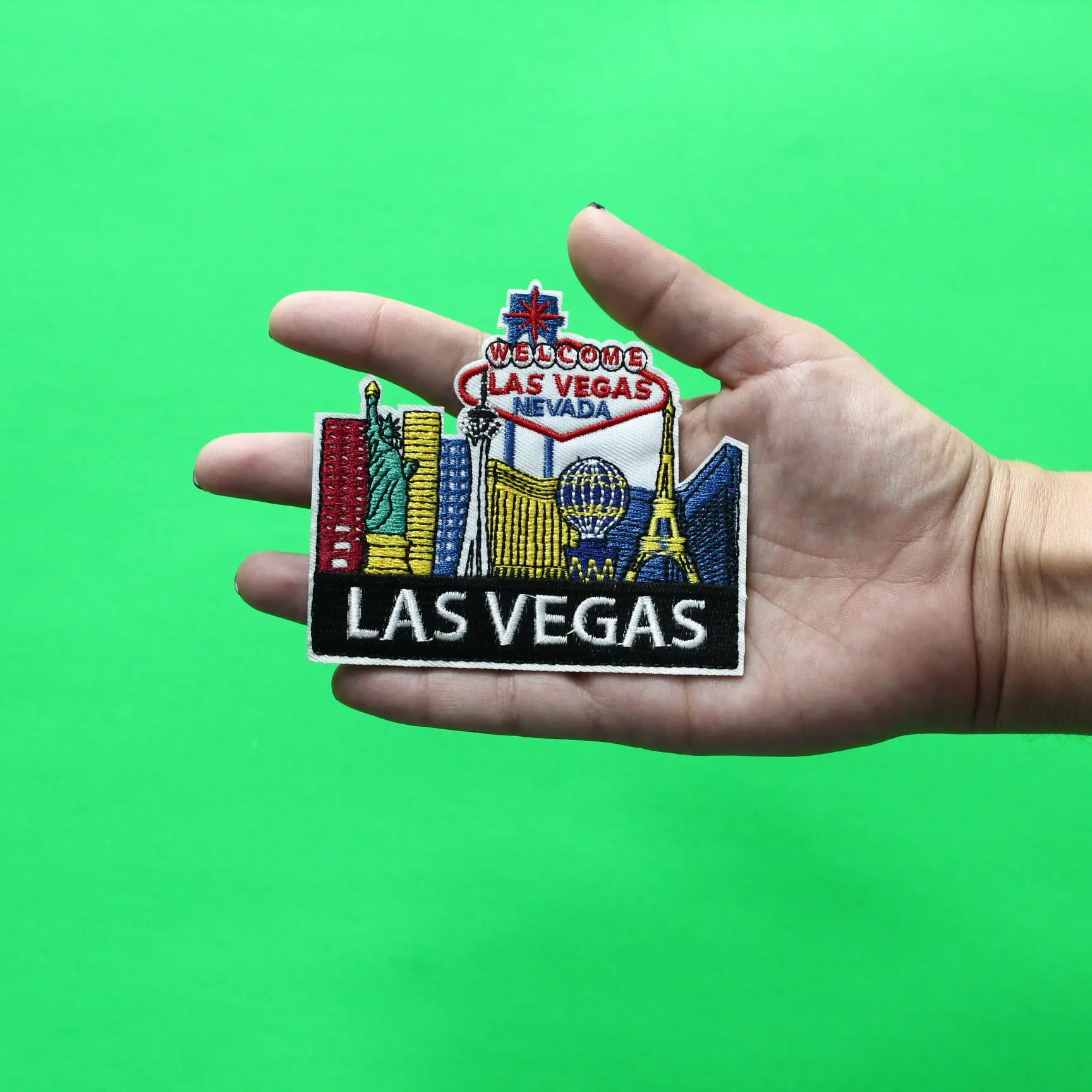 Las Vegas Strip Skyline Patch Nevada Travel Destination Embroidered Iron On - Image 2