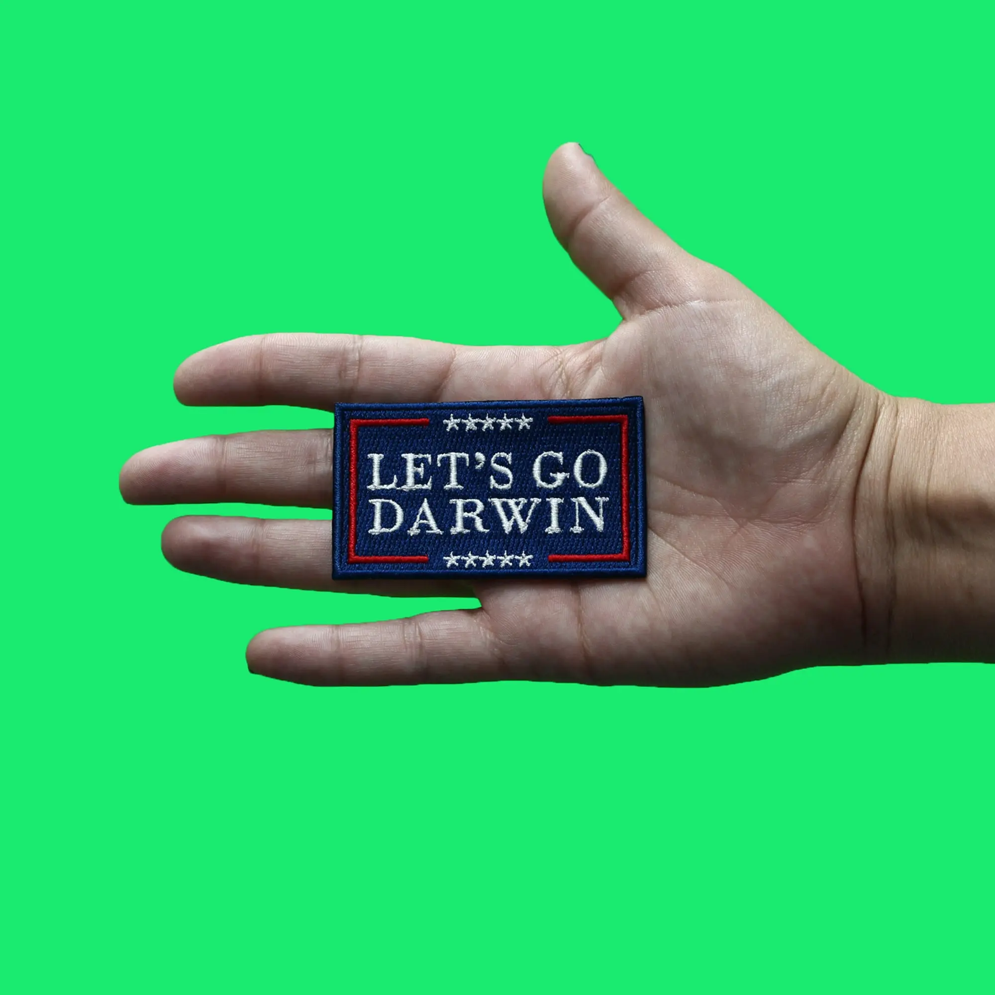 Let's Go Darwin Patch Funny Campaign Logo Embroidered Iron On - Image 2