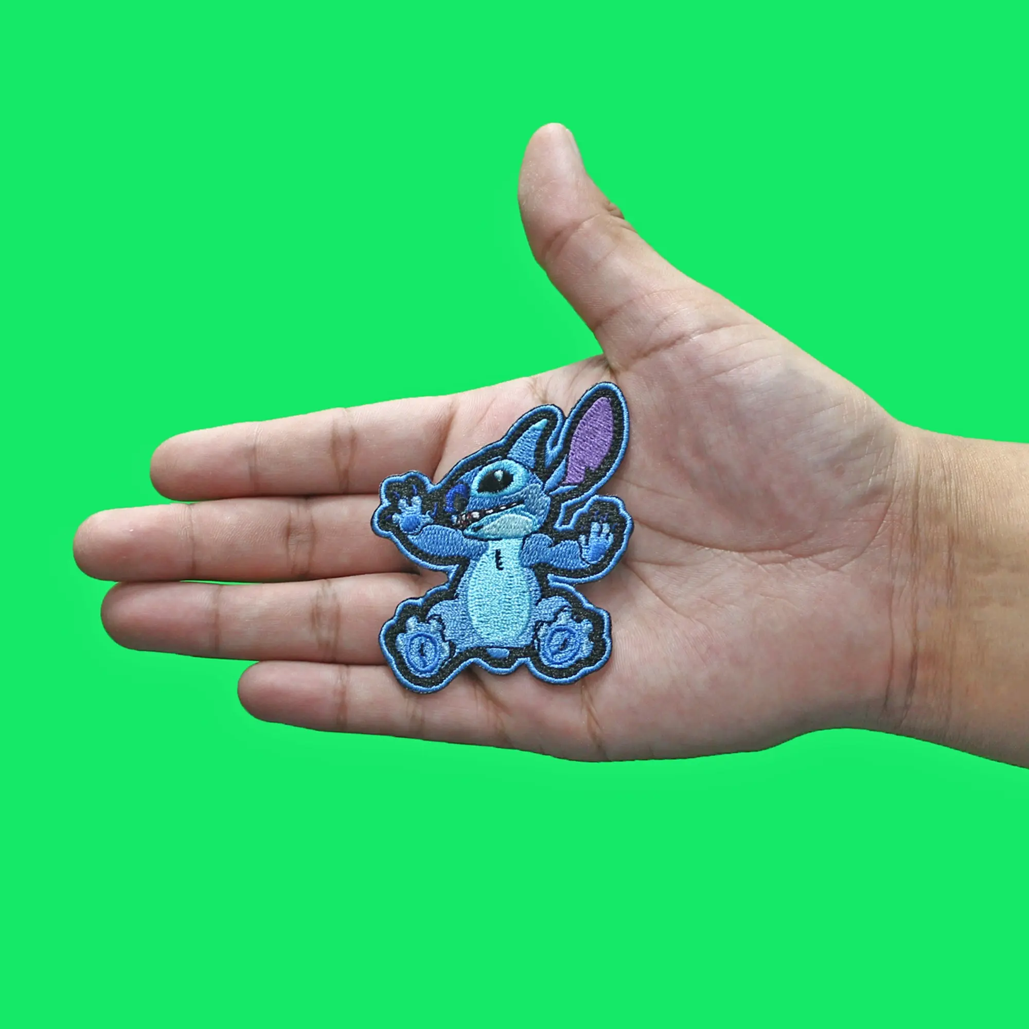 Lilo And Stitch Climbing Patch Blue Intergalactic Alien Embroidered Iron On - Image 2