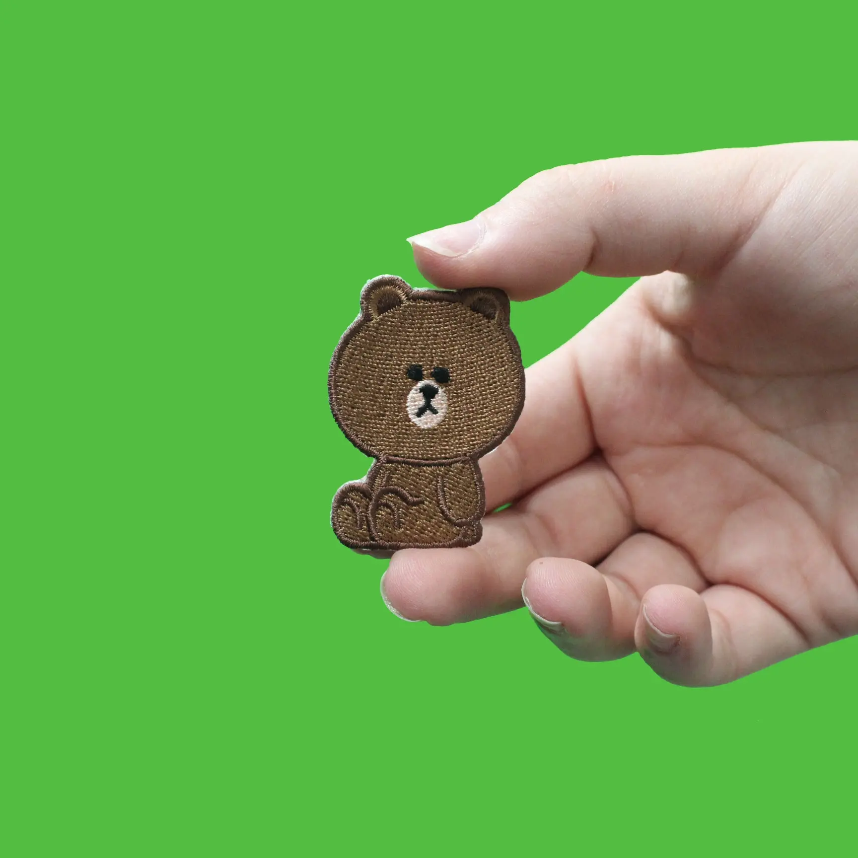 Line Friends Bear Brown Full Body Embroidered Iron On Patch - Image 2