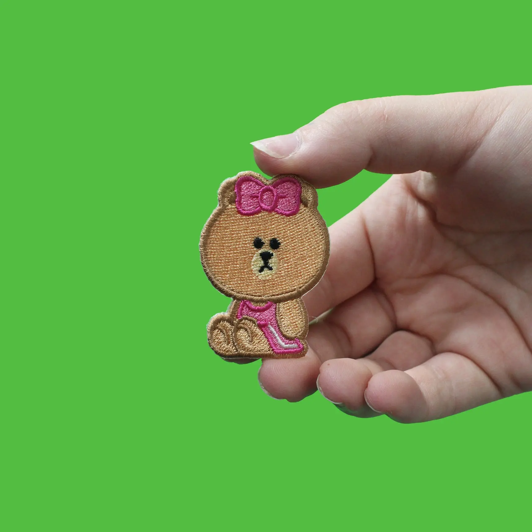 Line Friends Bear Choco Full Body Embroidered Iron On Patch - Image 2