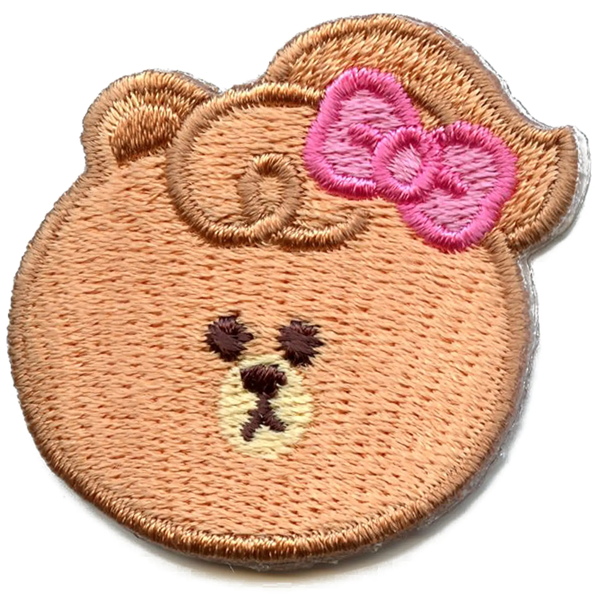 Line Friends Bear Choco Head Embroidered Iron On Patch