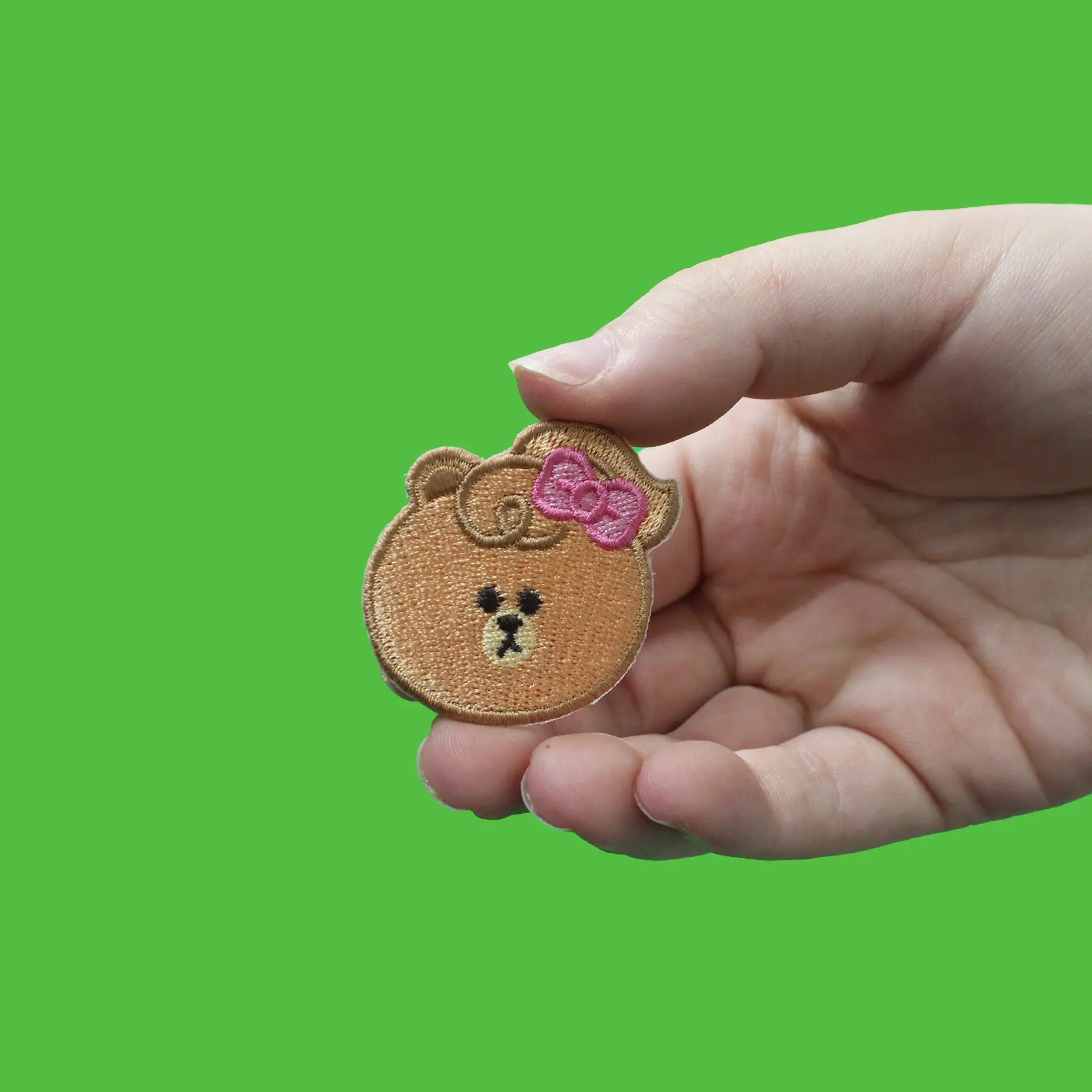 Line Friends Bear Choco Head Embroidered Iron On Patch - Image 2