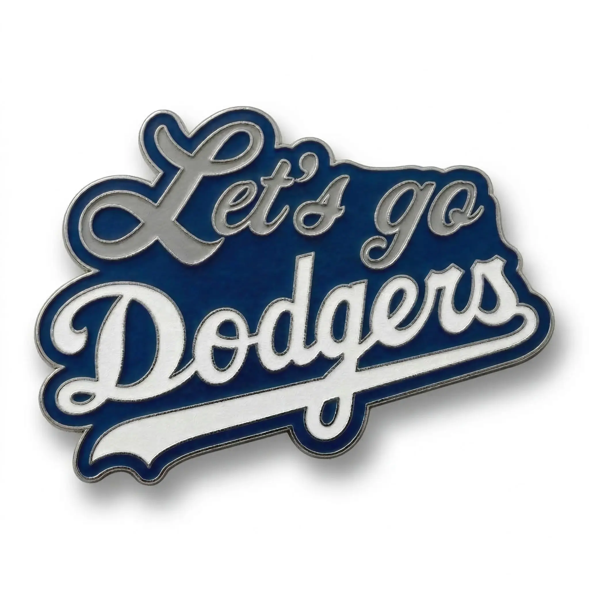 Los Angeles Dodgers Let's Go Dodgers Logo MLB Enamel Pin