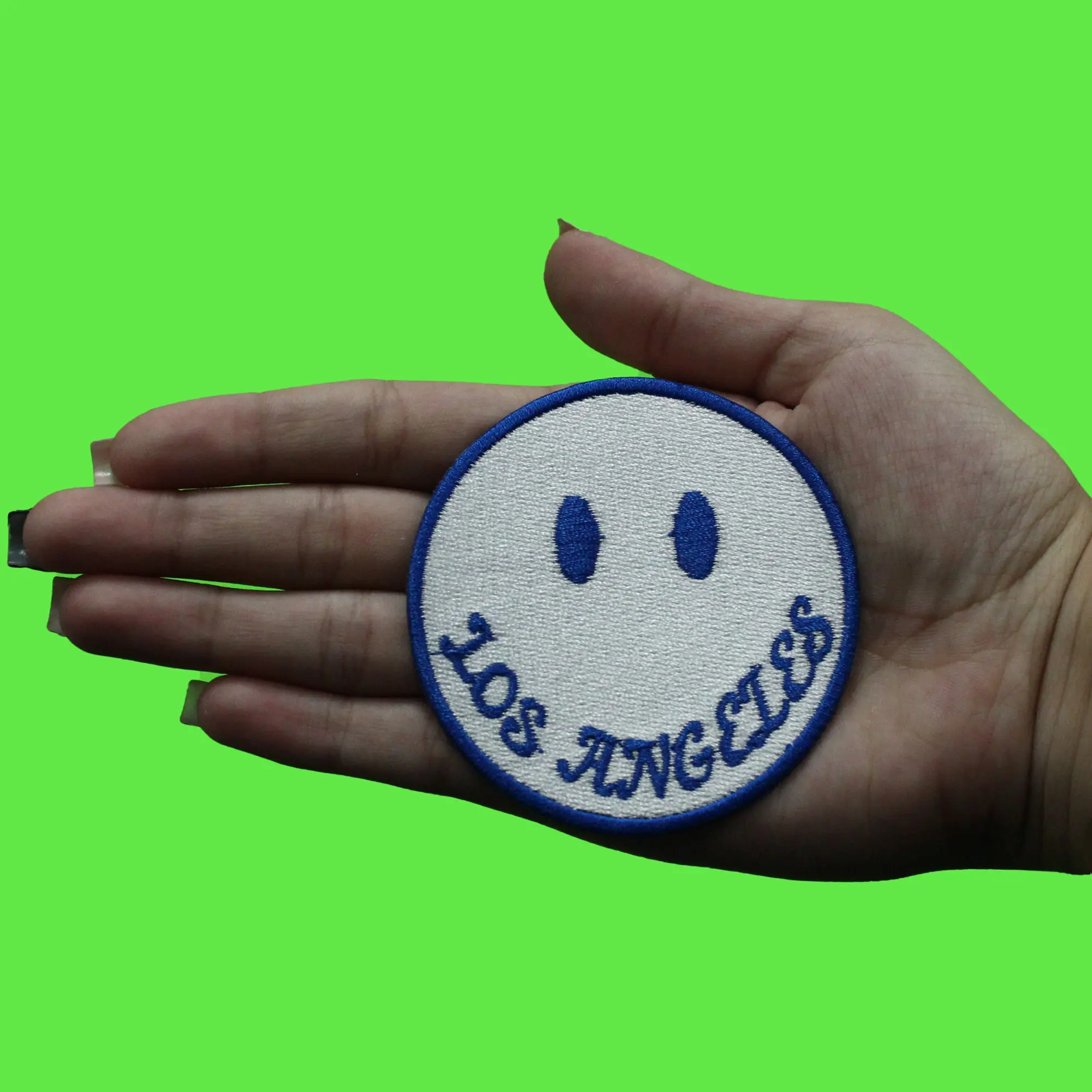 Los Angeles Smiley Patch White Face Embroidered Iron on - Image 2
