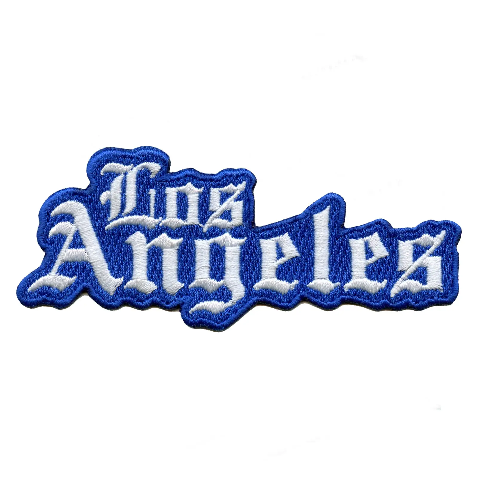 Los Angeles Sports Script Embroidered Iron On Patch (Blue)