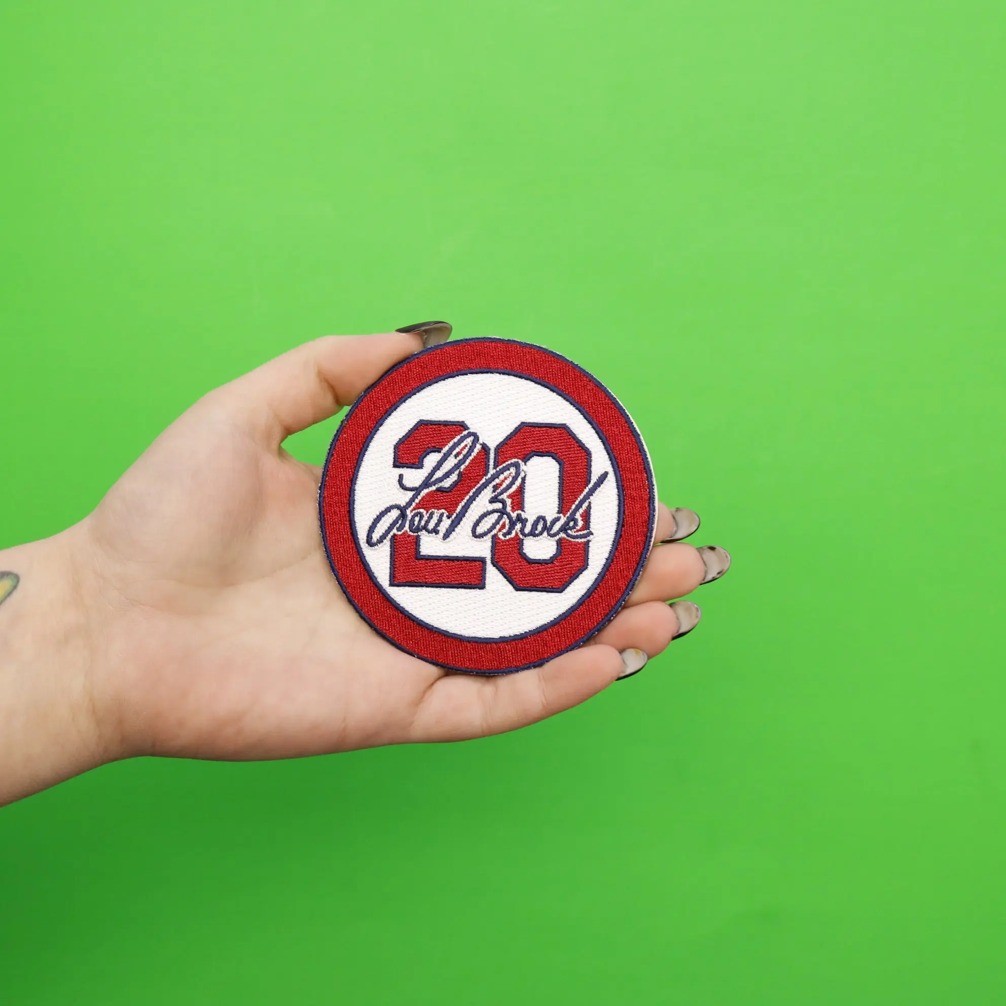 2020 Lou Brock #20 St Louis Cardinals White Memorial Patch - Image 3