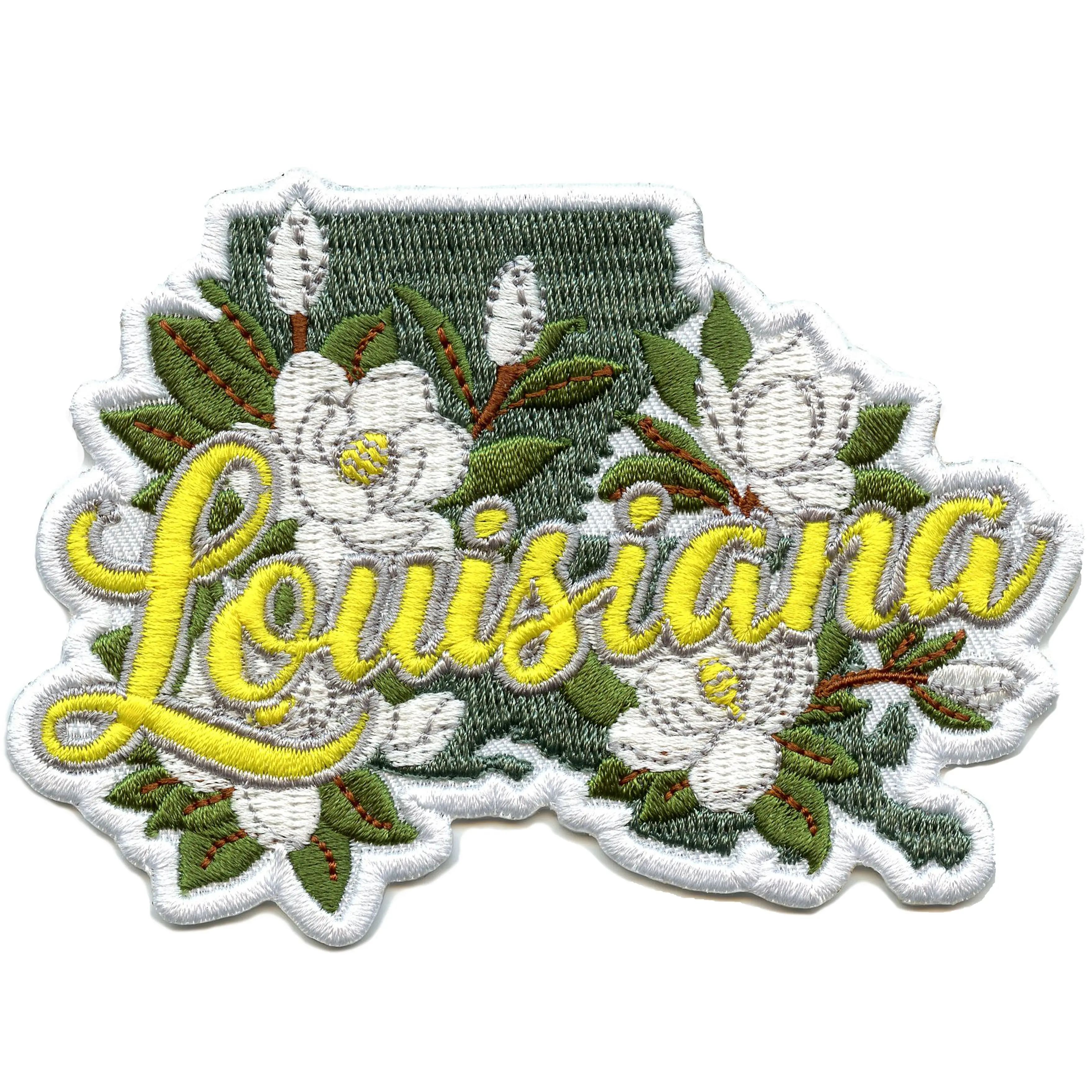 Louisiana Home Pride Patch Magnolia State Flower Embroidered Iron On
