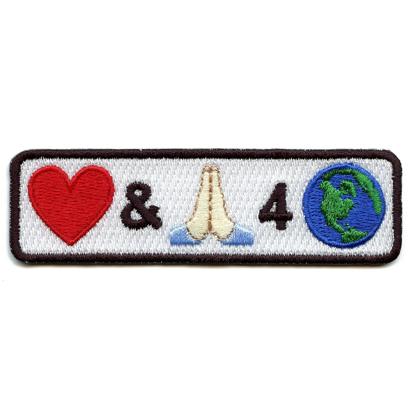 Love and Pray For The World Iron On Embroidered Patch