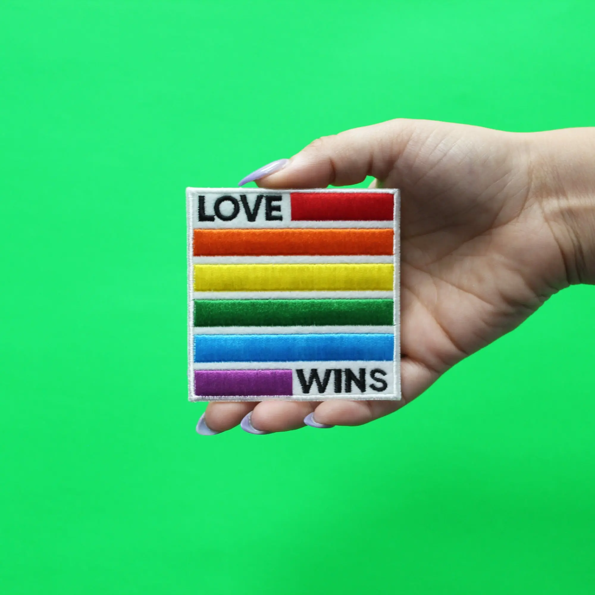 Love Wins Patch LGBTQ+ Community Embroidered Iron On - Image 2