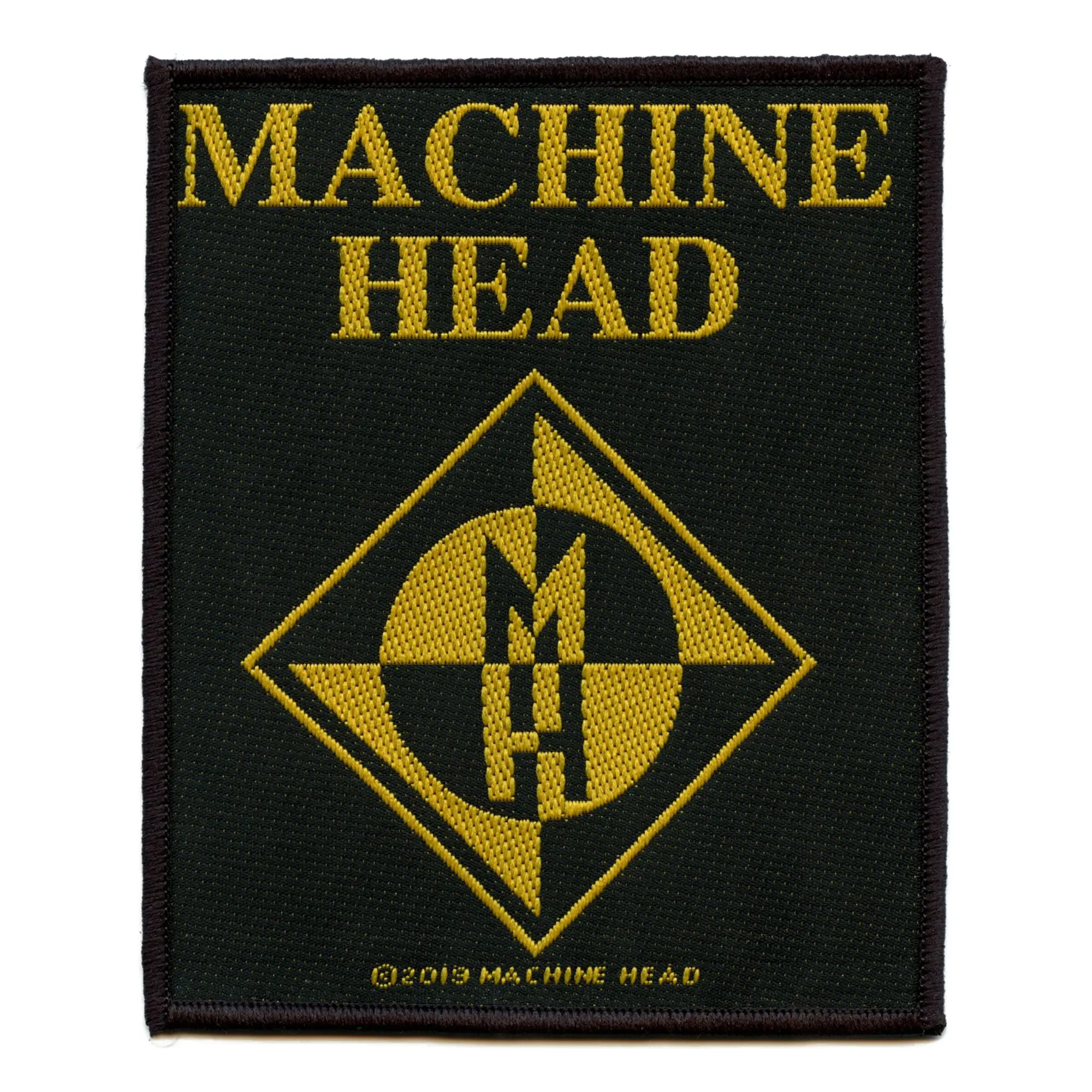 Machine Head Diamond Patch Yellow Music Logo Woven Sew On