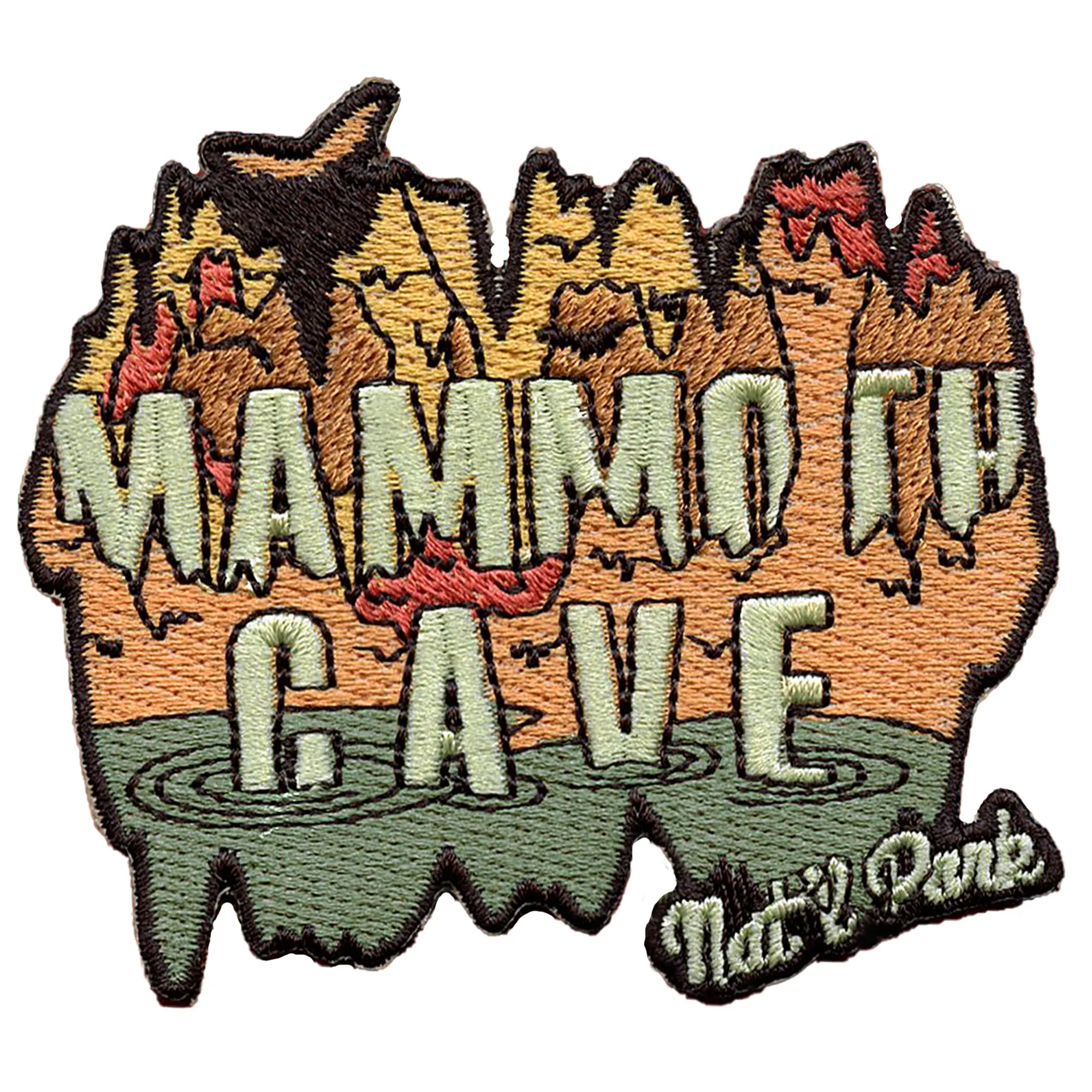 Mammoth Cave Cut Out Patch Kentucky National Park Embroidered Iron On