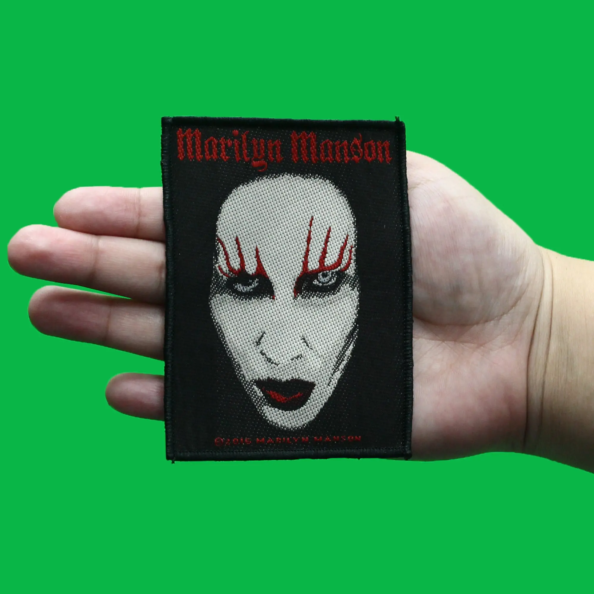 Marilyn Manson Iconic Portrait Patch Heavy Metal Rock Band Woven Sew On - Image 2