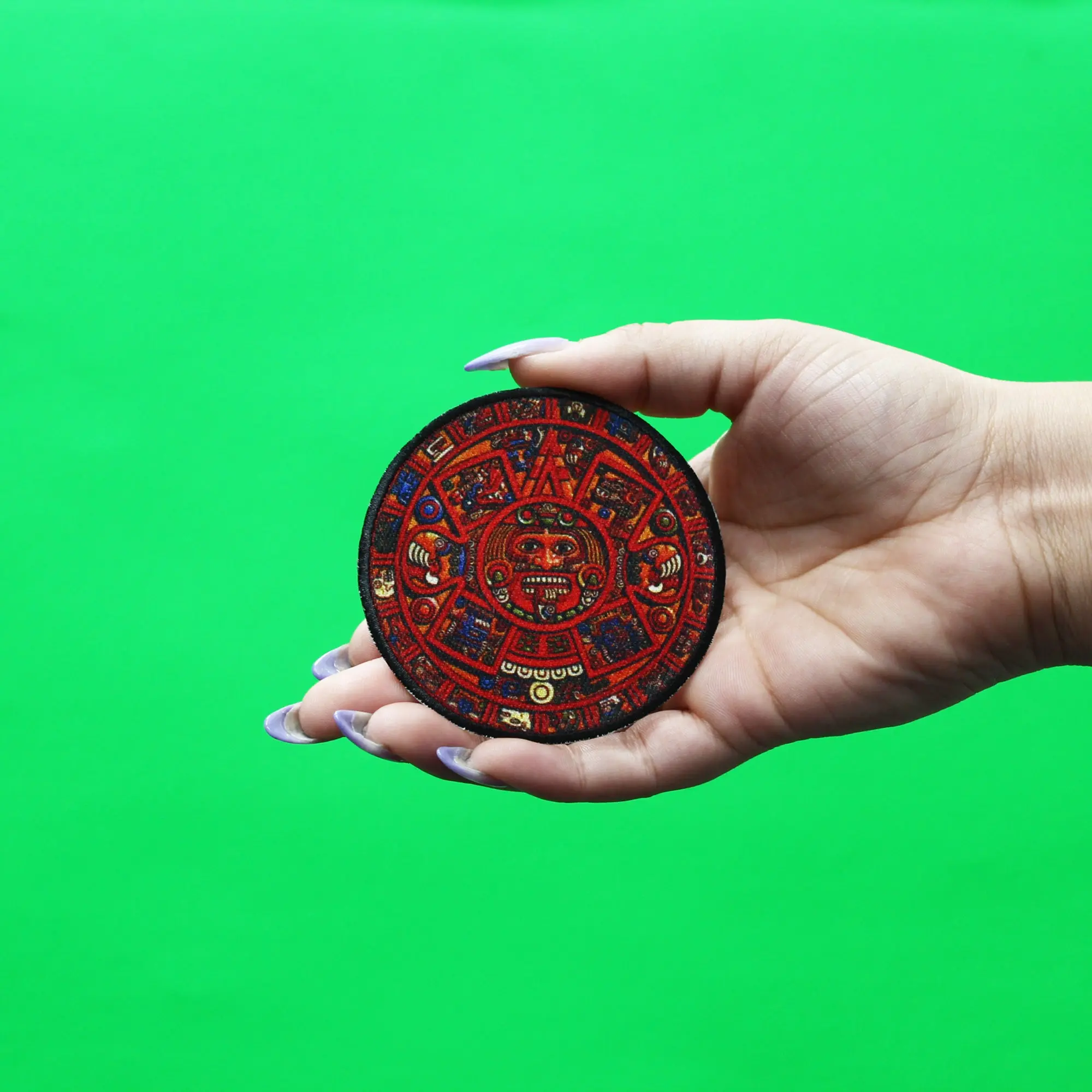Mayan Calendar Patch Hispanic Culture Embroidered Iron On - Image 2