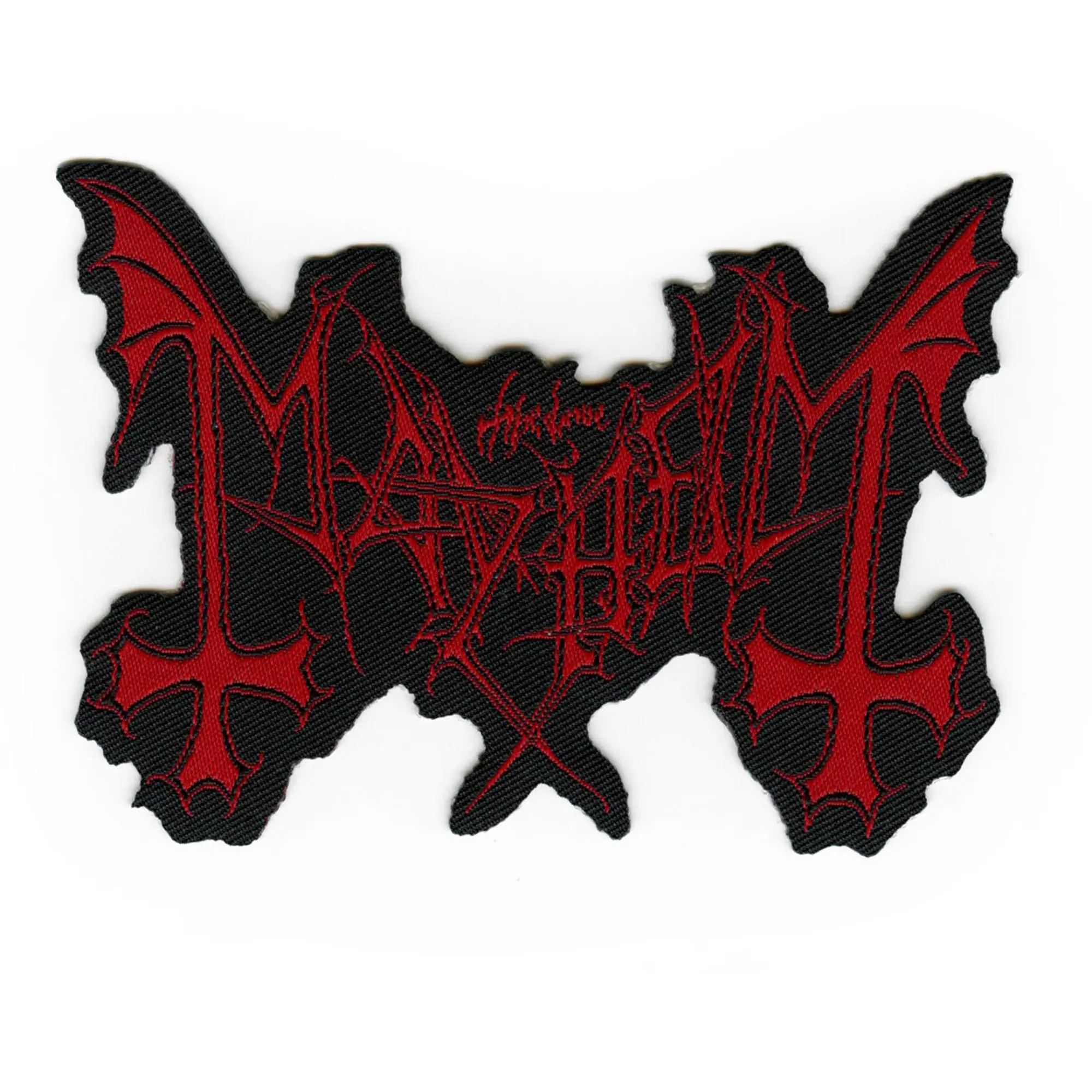 Mayhem Logo Cut Out Patch Black Metal Band Woven Iron On