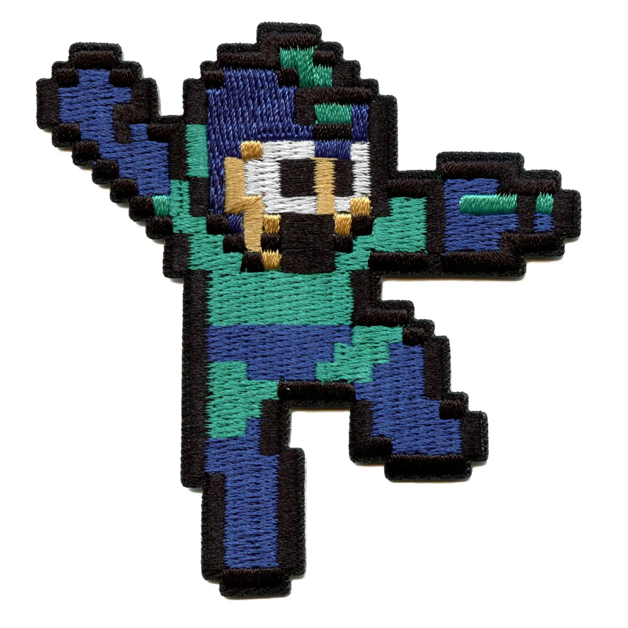 Mega Man Jump And Shoot Patch Capcom Classic Game Embroidered Iron On - Image 2