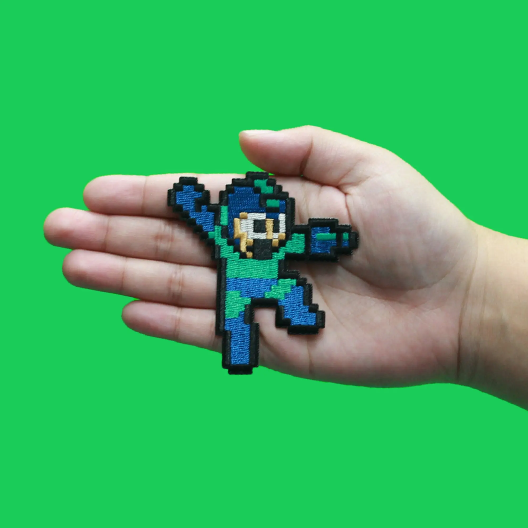 Mega Man Jump And Shoot Patch Capcom Classic Game Embroidered Iron On - Image 3