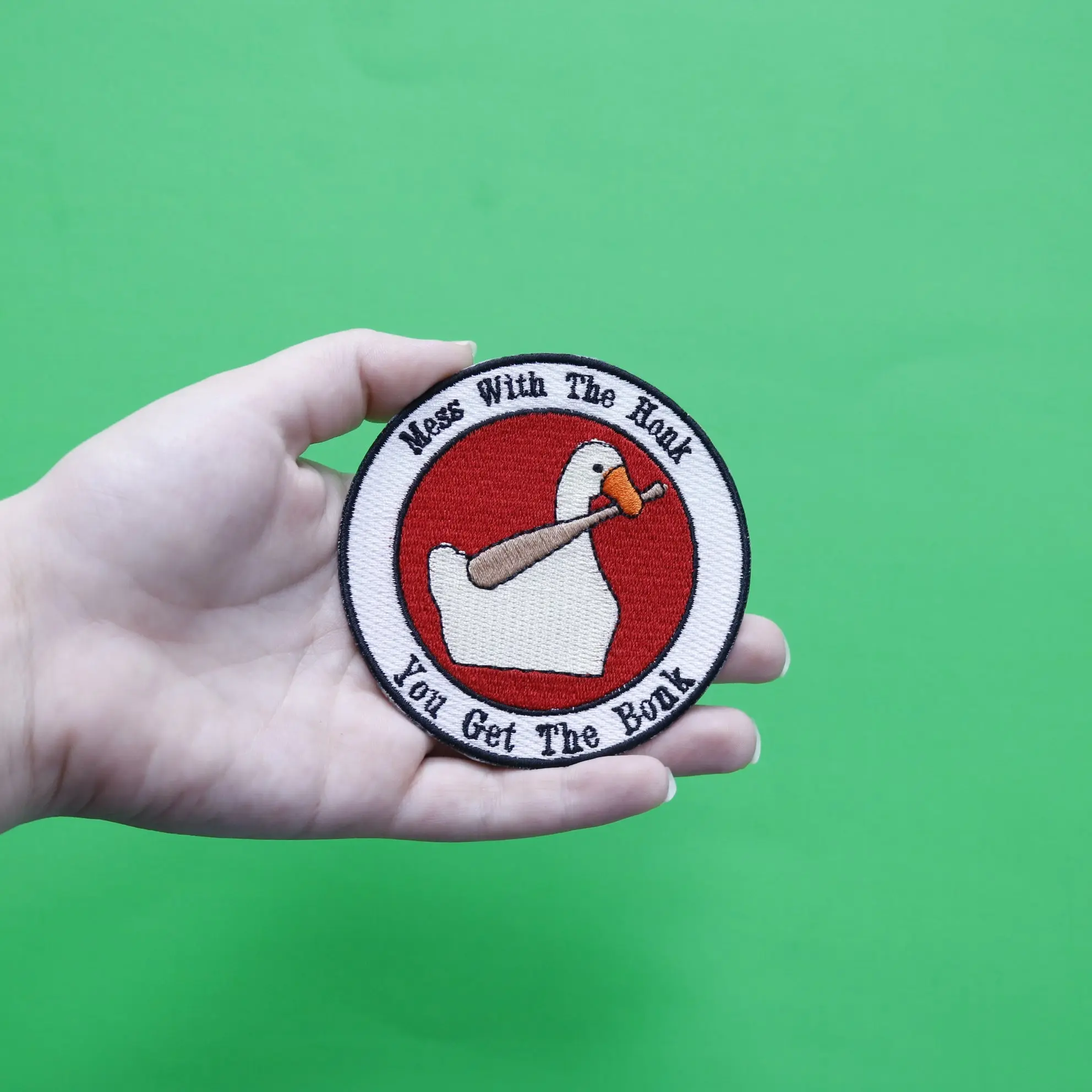 Mess With The Honk, You Get The Bonk Embroidered Iron On Patch - Image 2